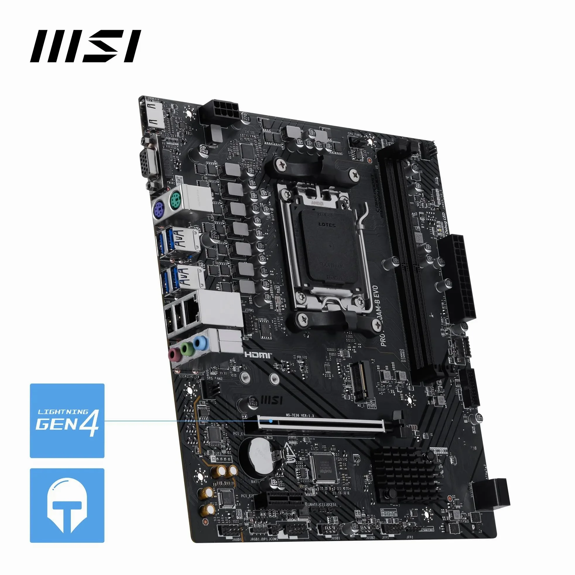 MSI Pro A620AM-B EVO AM5 MB - Mainboard - AMD Sockel AM5 (Ryzen Zen4) (7E36-001R)