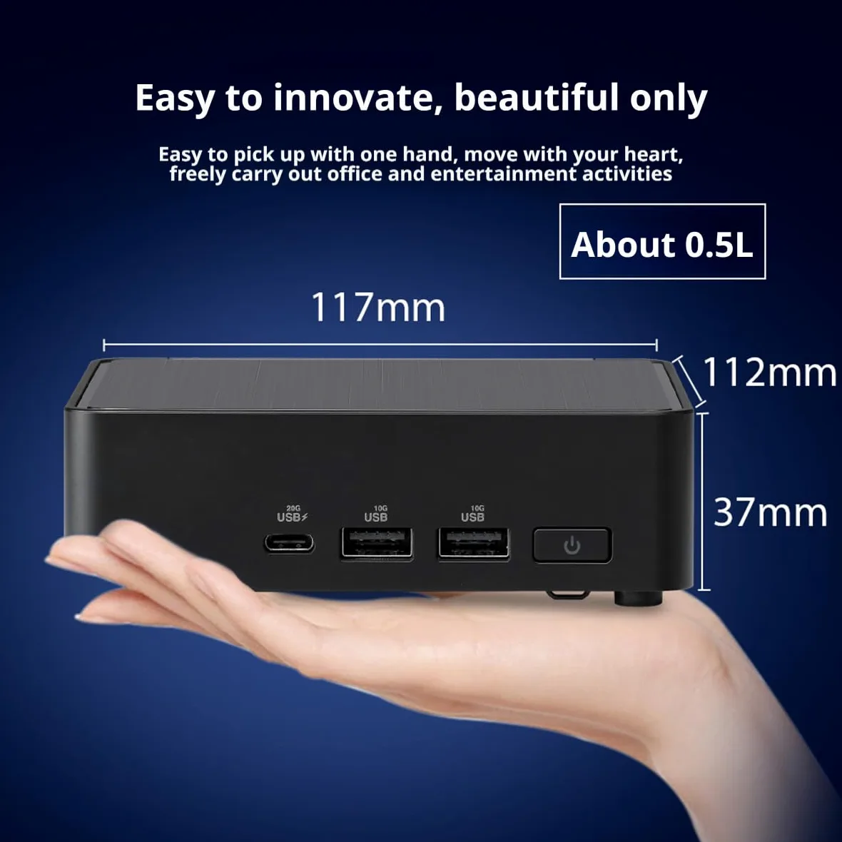 Mini PC NUC14 Pro con Intel Core Ultra 5 125H, grafica Intel Arc, supporta fino a 96 GB di RAM DDR5, Dual Thunderbolt 4, display Quad 4K, 2.5G LAN, WiFi6E (Slim, Barebone)
