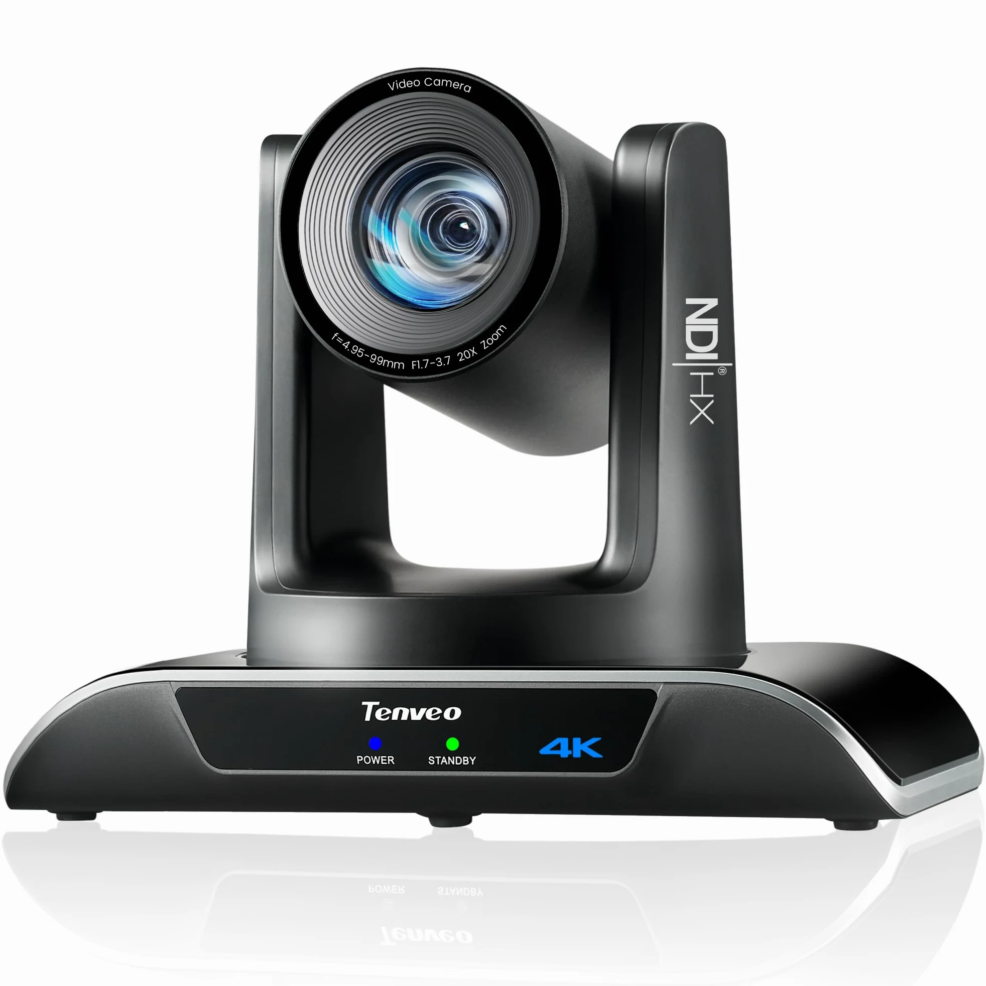 Tenveo Telecamera PTZ NDI 4K con AI Auto-Tracking, Zoom Ottico 20x, USB3.0/HDMI/LAN PoE Camera PTZ NDI per IP Live Streaming Chiesa Videoconferenze Eventi YouTube OBS vMix Livestream