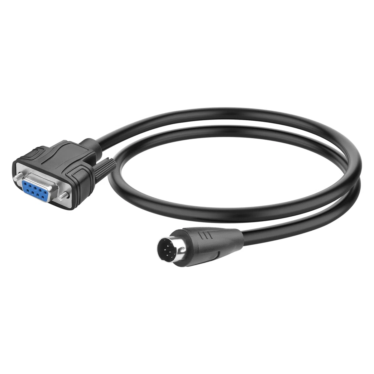 RS232 DB9 to Mini DIN 8-Pin Serial Cable, Male Terminal Screw Adapter Cable for Microphone Scanner Printer - 3.28ft/1M