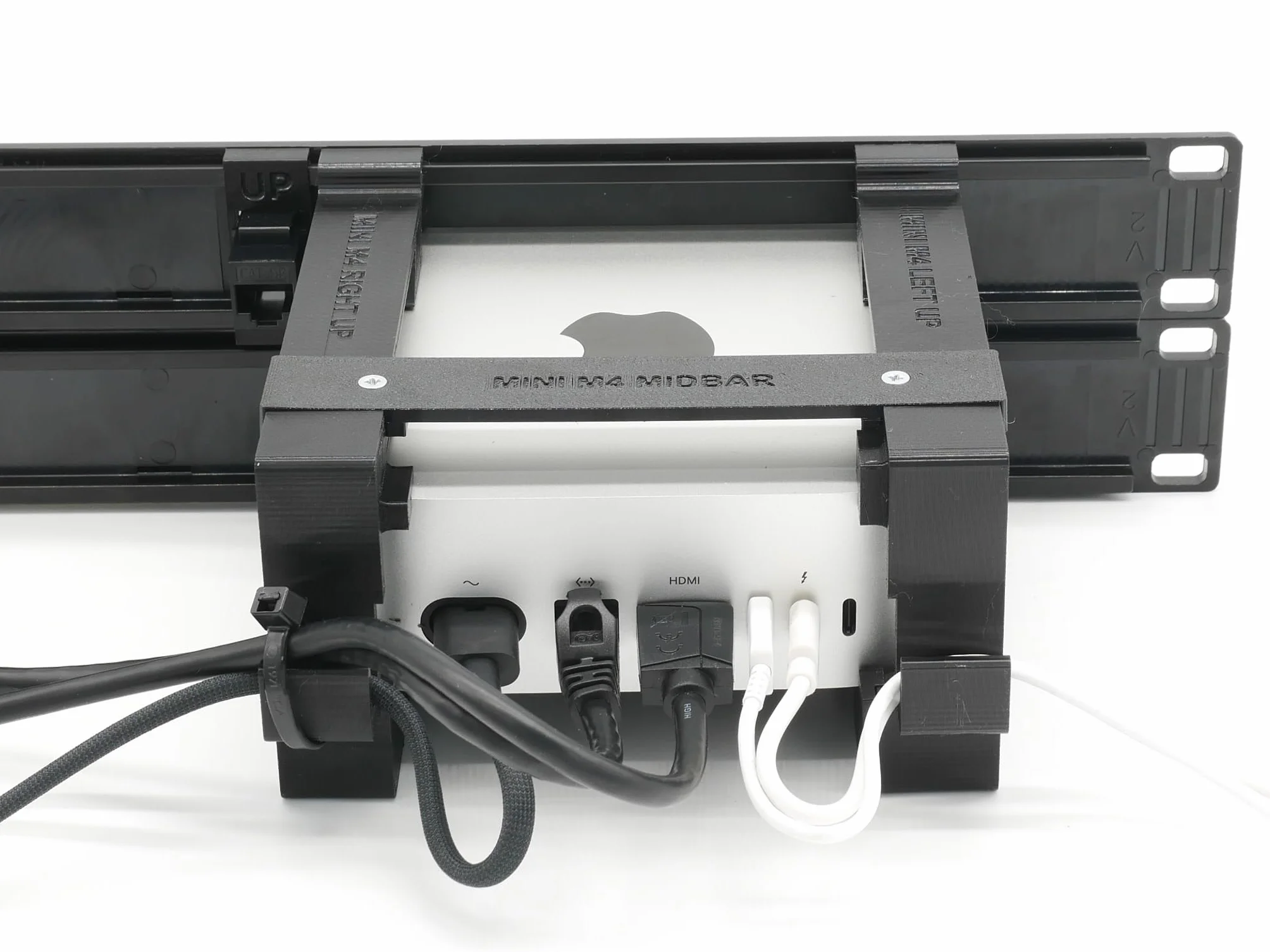 Rack Mount for 1 Apple mac Mini M4 -Remote on/off Button -1 ethernet Keyst.
