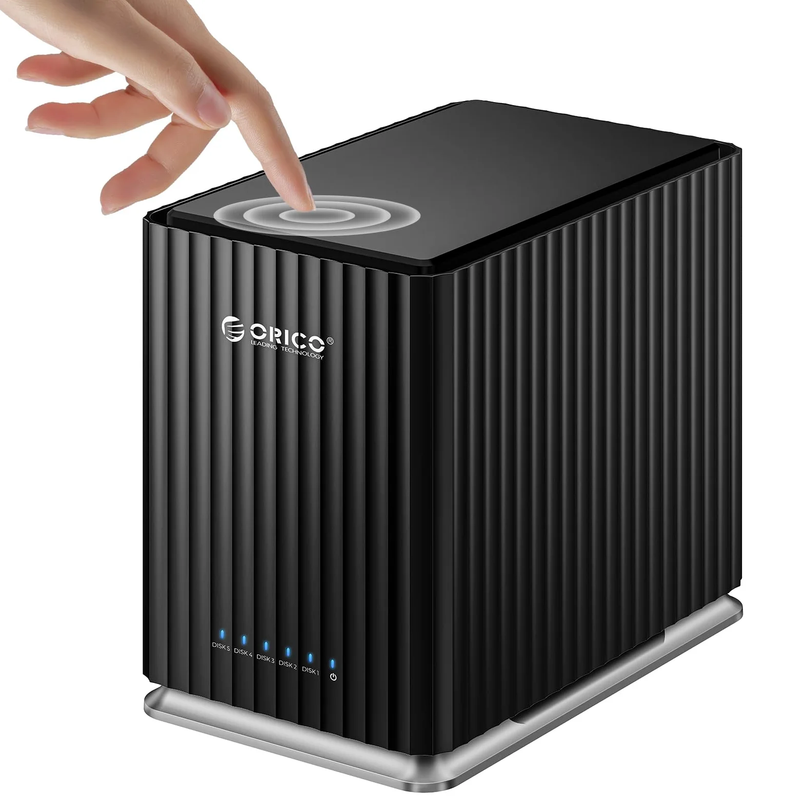 ORICO USB 3.1 Type-C Docking Station per Hard Disk, 5 Bay Custodia con Adattatore 12V/10A, Capacità Max. 110 To per Gestione Dati Personali- 9758C3