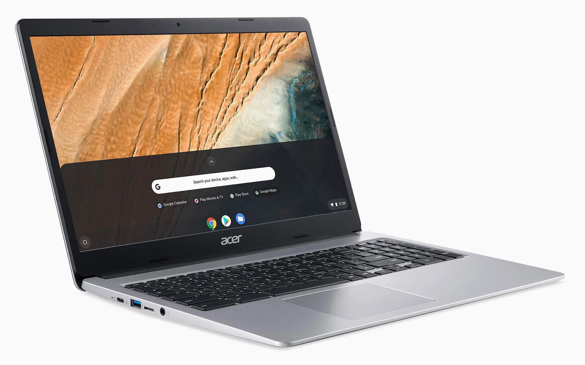 Acer Chromebook 315 CB315-3H-C417 Laptop da 15.6 pollici HD, PC notebook (Intel Celeron N4000, 4 GB di RAM, 32 GB eMMC, grafica Intel UHD, Chrome OS) - Tastiera AZERTY (francese), portatile grigio