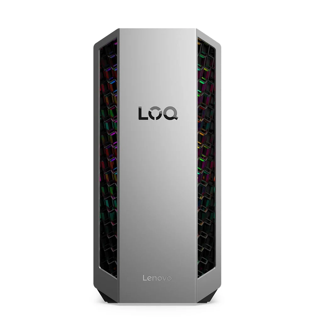 Lenovo LOQ Gaming Desktop 26L - (Processore AMD Ryzen 7-8745HX, RAM 2x8GB, Memoria 1 TB SSD, NVIDIA GeForce RTX 5070 12GB GDDR7, Windows 11) -Luna Grigio+Eclipse Nero - Esclusiva Amazon