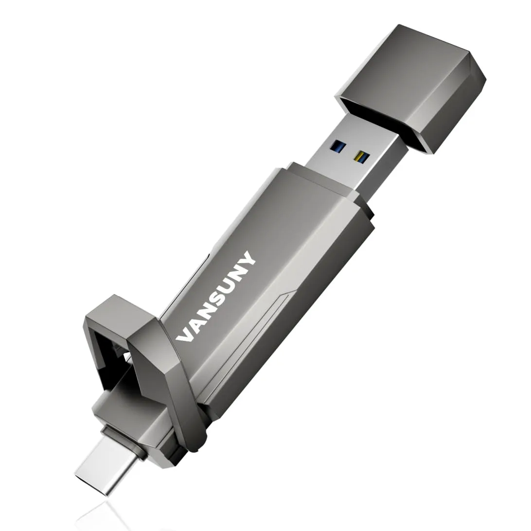 Vansuny SSD Esterno 512GB, Unità a Stato Solido Portatile USB C 3.2 Gen 2 con Lettura 1050MB/s, Disco Rigido Esterno di Tipo C + USB A per Laptop, Tablet, Smartphone, MacBook, PC