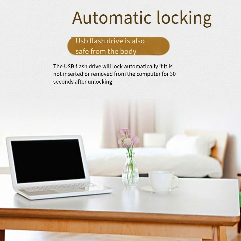 USB criptato portatile con funzione di blocco automatico e velocità di trasferimento USB 3 0 per backup senza sforzo
