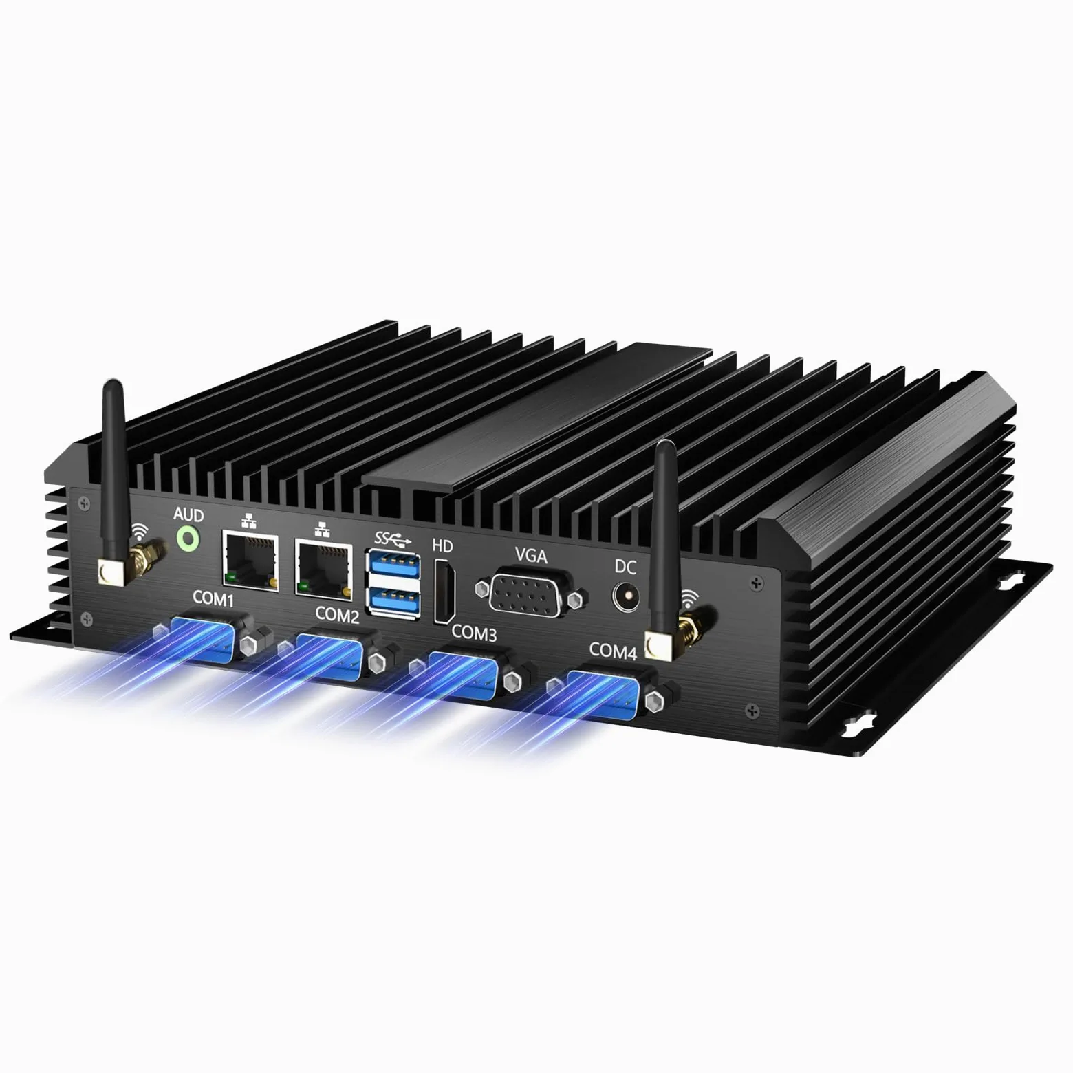 Mini PC Industriale, Computer Desktop Senza Ventola Core i7-5500U 2,4-3,0GHz, Windows 10 Pro, 16G RAM, 512G SSD, Doppia LAN, 6xCOM RS232, Modulo 4G, Porte HDMI/VGA, Accensione Automatica