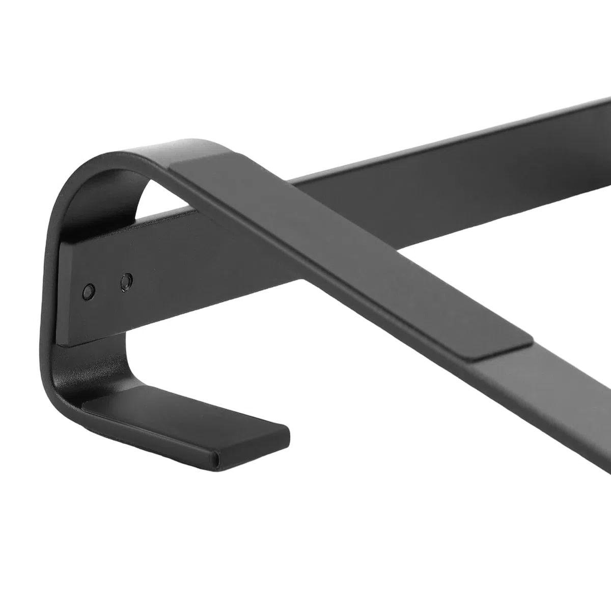 QWORK® Rialzo PC Portatile per Laptop da 10 a 18 pollici, Design Ventilato, Alluminio Nero con Cuscinetti Antiscivolo