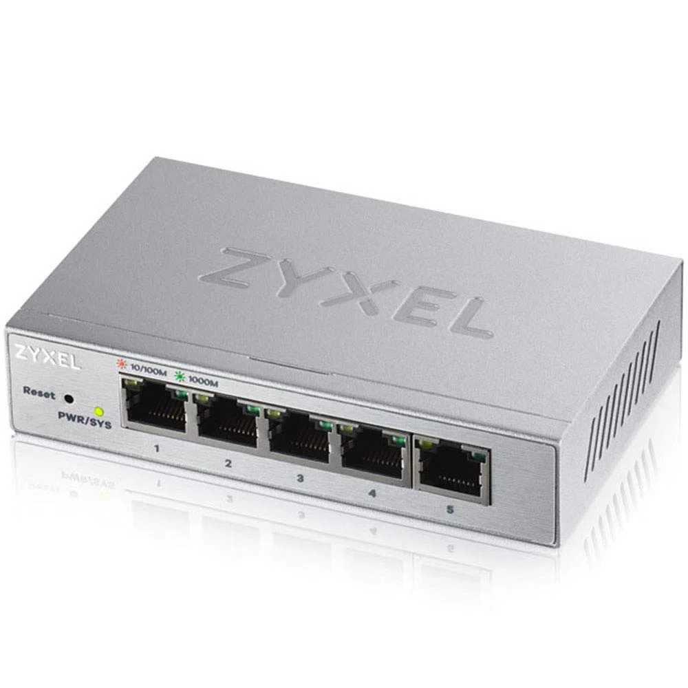 Zyxel 5-Port Gigabit Web Managed Switch, Porte Ethernet, Senza Ventole, garanzia limitata a vita [GS1200-5]