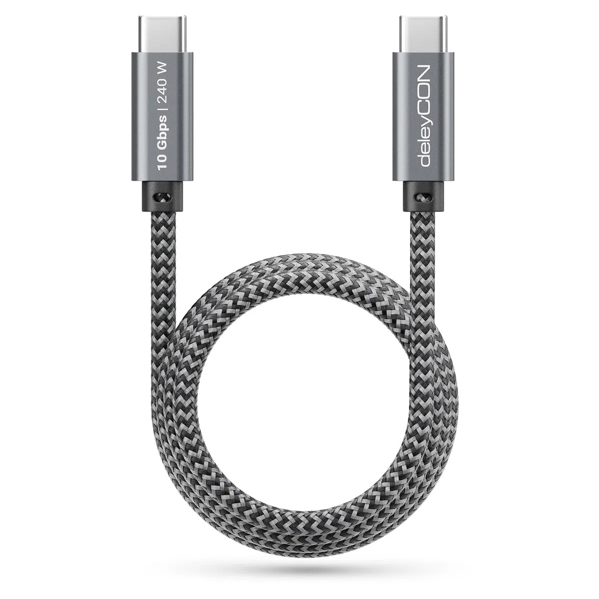 deleyCON 3,0m 240W Cavo USB-C 10 Gbps (USB 3.2 Gen2) PD 3.1 Ricarica Dati 4K@60Hz per Caricatore iPhone 17 16 15 Pro Max Air Galaxy A16 A26 A56 S26 S25 S24 iPad SSD HDD MacBook PS5
