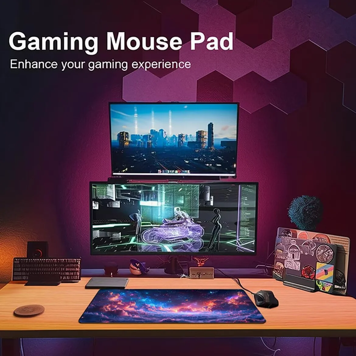 Tappetino per Mouse Gaming XXL 1200x600x3mm– Ufficio Mousepad Grande – Migliora la Velocità e la Precisione Tenuta Stabile Sottomano per Ufficio e Casa Accessori Scrivania Universo PjY9847 N-U