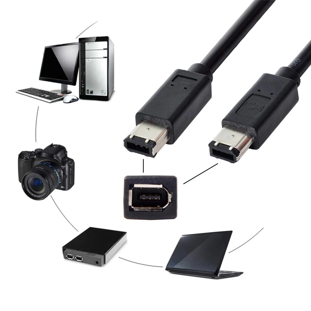 Xiwai IEEE 1394a 6-pin a 6-pin FireWire 400 a FireWire 400 6-6 ilink cavo IEEE 1394 1,8 m