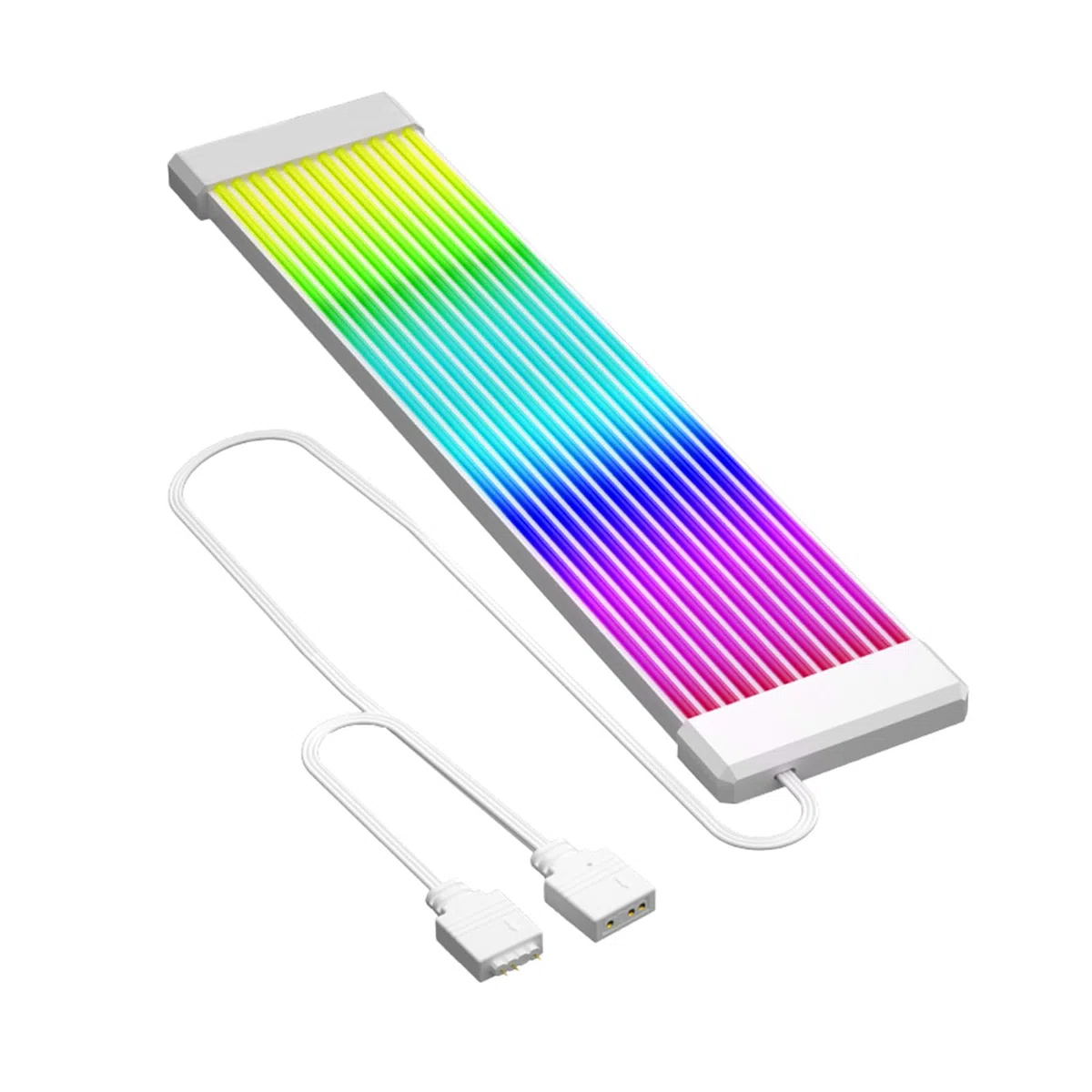 TZMRIT PC Cable Rgb, ARGB PSU Cable Cover Cable Extension, RGB Power Extension Cable Cover Kit for Motherboard and GPU PC Cable Parts Decoration (24PIN WH)