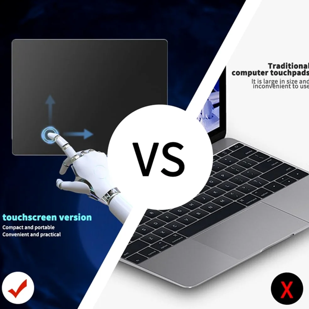 Trackpad Multi-Touch con USB, mouse sottile per computer desktop/laptop/notebook, nero