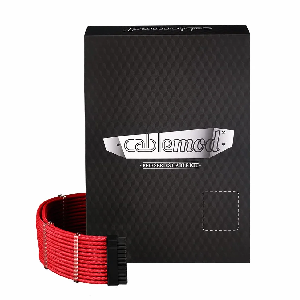 CableMod C-Series PRO ModMesh 12VHPWR Cable Kit für Corsair RM, RMi, RMx (Black Label) - rot