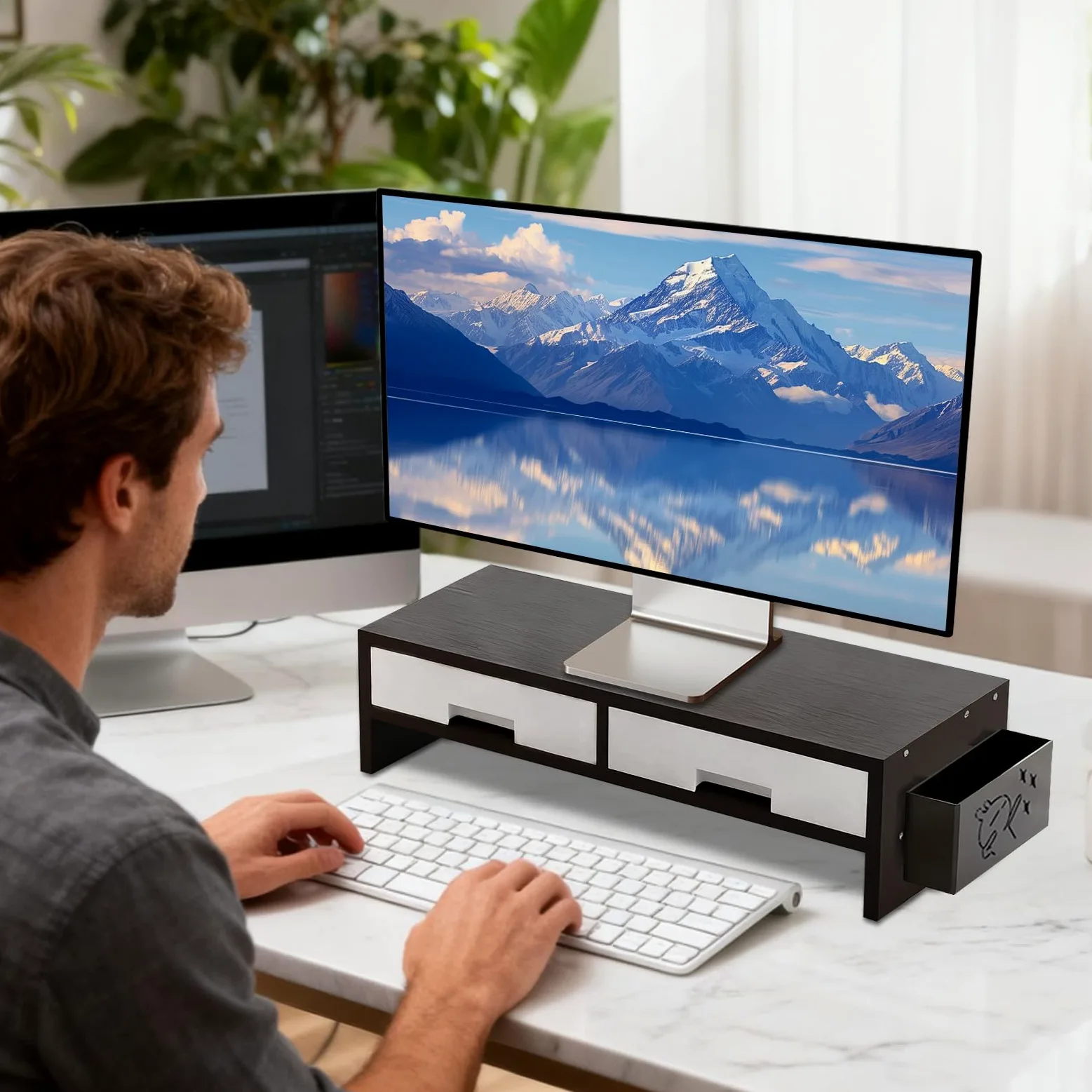 Supporto Alzamonitor Supporto Robusto Con Estensione Regolabile E | Alzatore Monitor Per Scrivania Computer Per Famiglia E Casa Uso Interno Studio Camera Da E Stanza