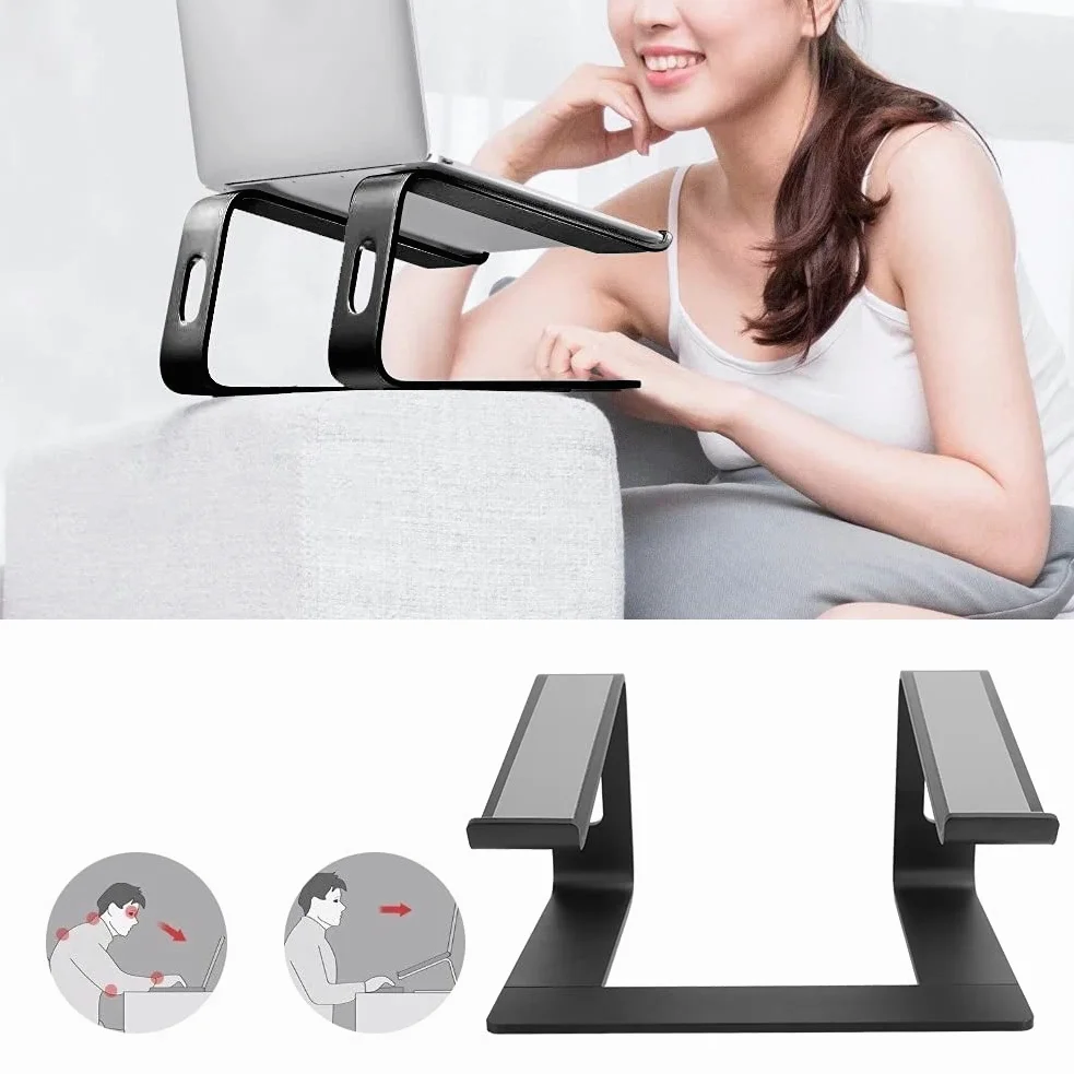 Supporto verticale per laptop, staffa di dissipazione del calore per notebook, supporto ventilato in lega di alluminio per PC desktop con gestione dei cavi, ideale per un ambiente