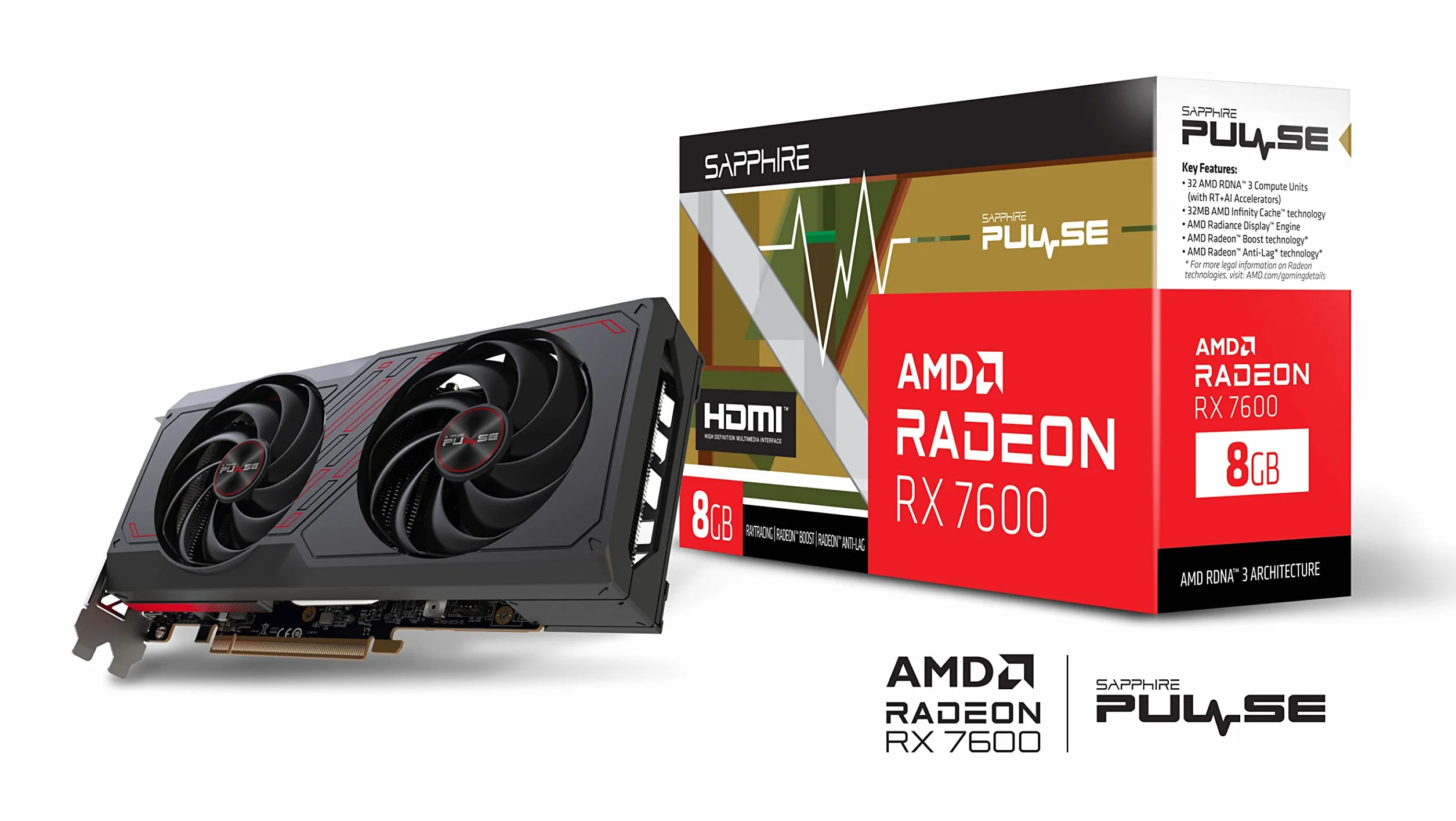 Sapphire Pulse Radeon RX 7600 Gaming 8G, 8192 MB GDDR6