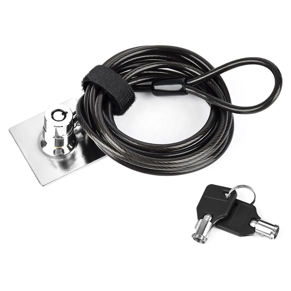 Antifurto per computer portatile, con cavo di sicurezza adesivo 3M resistente, lunghezza cavo: 2 m con 2 chiavi, per portatile / tablet / telefono