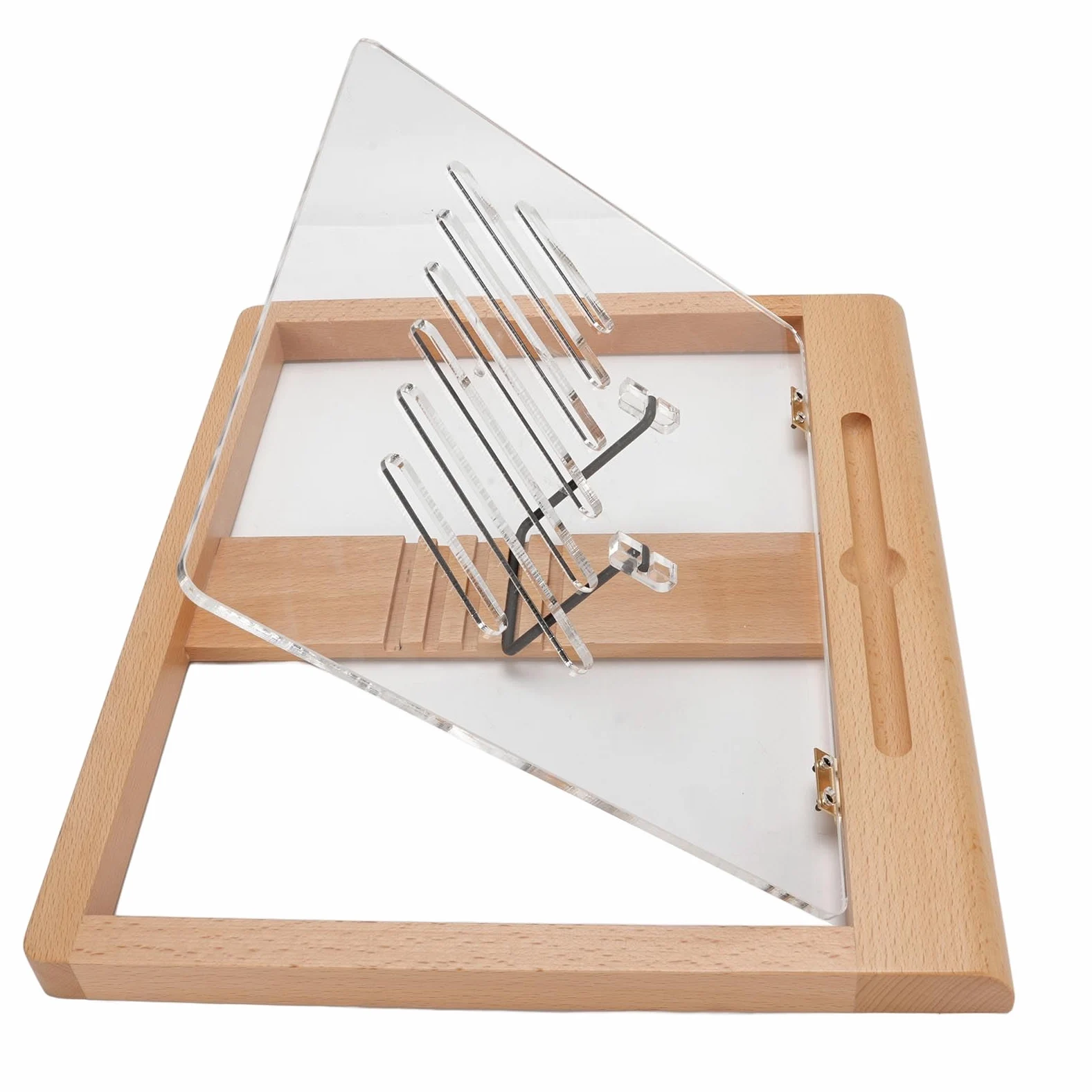 Pongnas Supporto per Tablet in Legno di Faggio con Scanalatura per