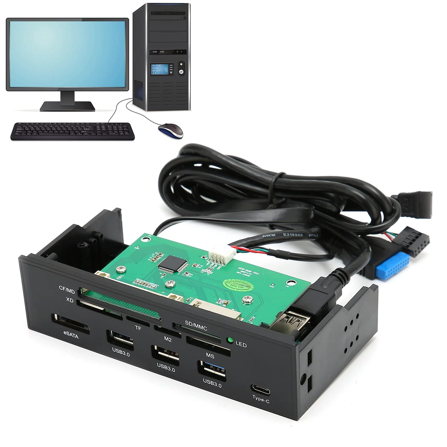 Docking Station da 5,25 Pollici Dock di Espansione di Buona compatibilità per un Trasferimento Rapido dei Dati con Interfacce USB 3.0 e di Tipo C