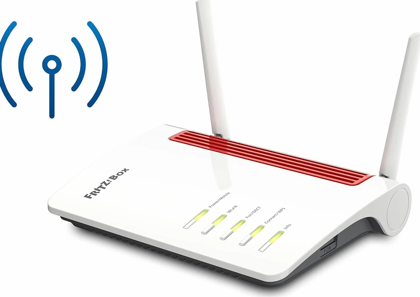 FRITZ!Box 6850 4G Edition International, Modem Router 4G/3G con Wi-Fi Dual Band fino a 1.266 Mbit/s, Mesh, 4x Gigabit Lan, 1x USB 3.0, VoIP, Base Dect, SIM Slot, Interfaccia in Italiano