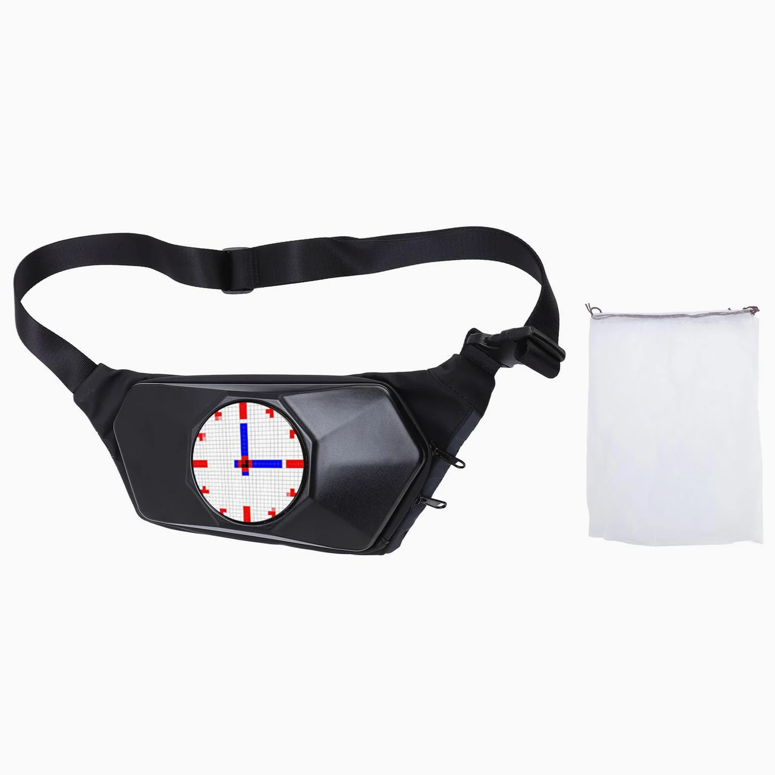 lyrlody Borsa a Tracolla a LED, Materiale ABS Impermeabile, Display Personalizzabile, Elegante Accessorio da Viaggio per Escursionismo e Motociclismo