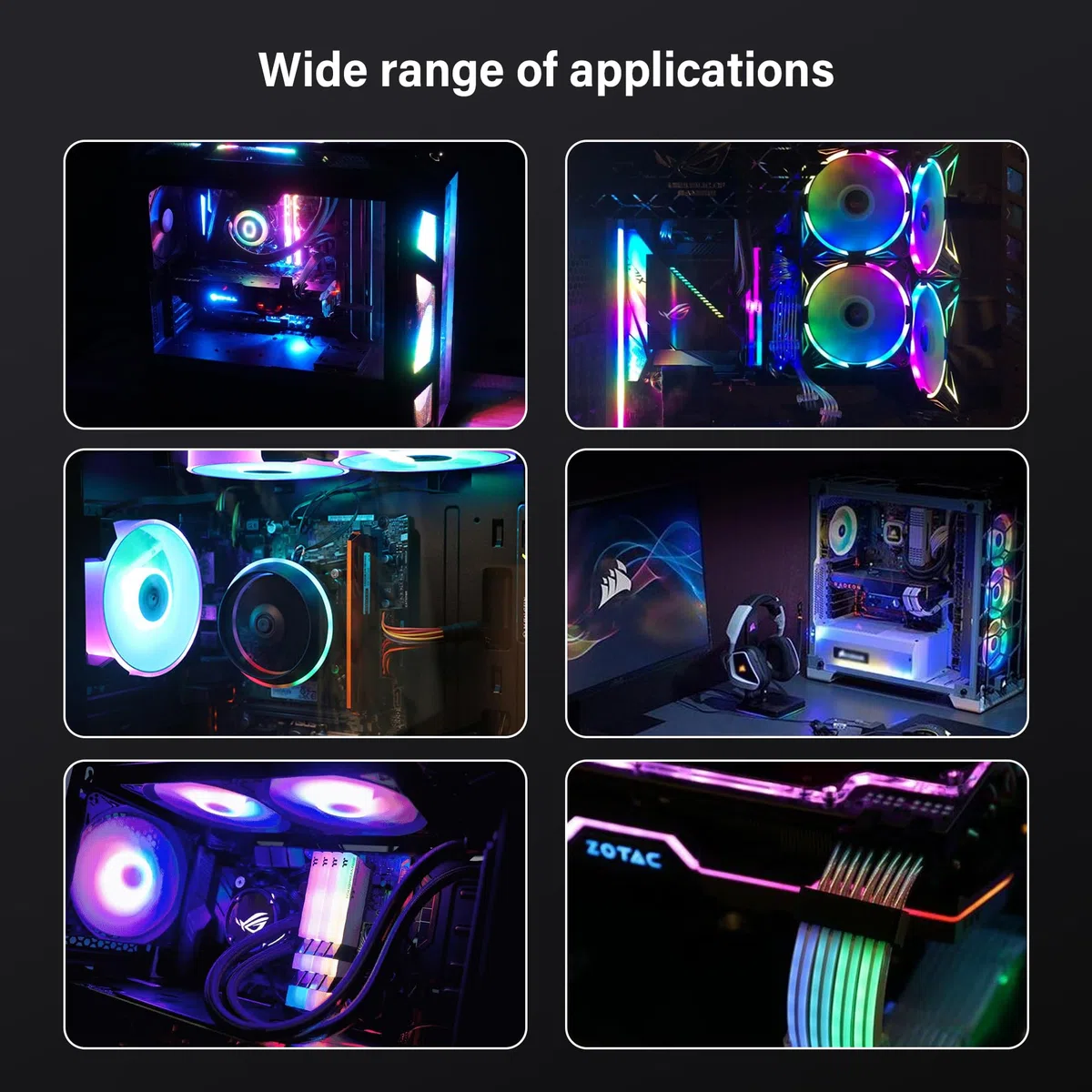 GINTOOYUN 2 cavi splitter da 1 a 3 ARGB da 12 V, 4 pin, femmina a tre SM a 4 pin, cavo splitter RGB per strisce luminose LED, ventola ARGB da 12 V, case per computer, ecc. (stile 6)