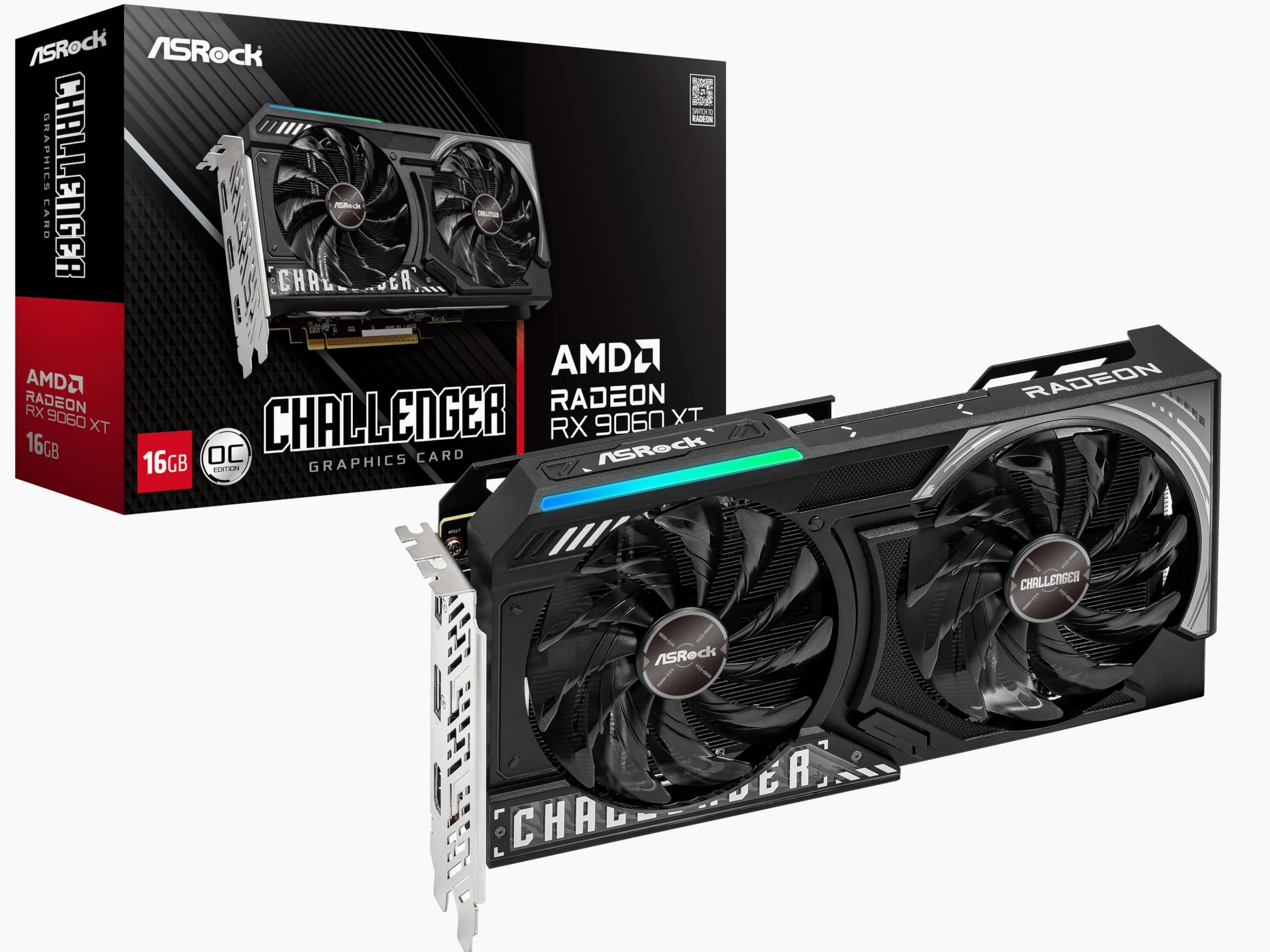 Scheda Video Asrock Rx 9060 Xt Oc Challenger Amd - 16gb Gddr6 - 256 Bit - 1x Hdmi, 2x Displayport -