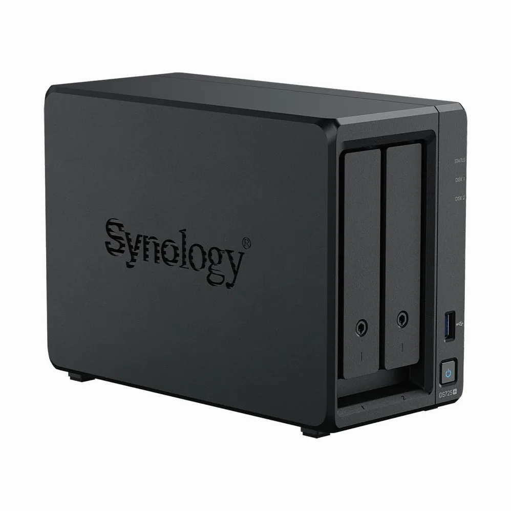 Synology DS725+ 2-Bay Diskstation NAS (Ryzen R1600, 4GB di RAM), 1x 2.5GbE, 1x 1GbE, 2X M.2 NVMe Steckplätze 8TB Bundle con Seagate Ironwolf 2X 4TB