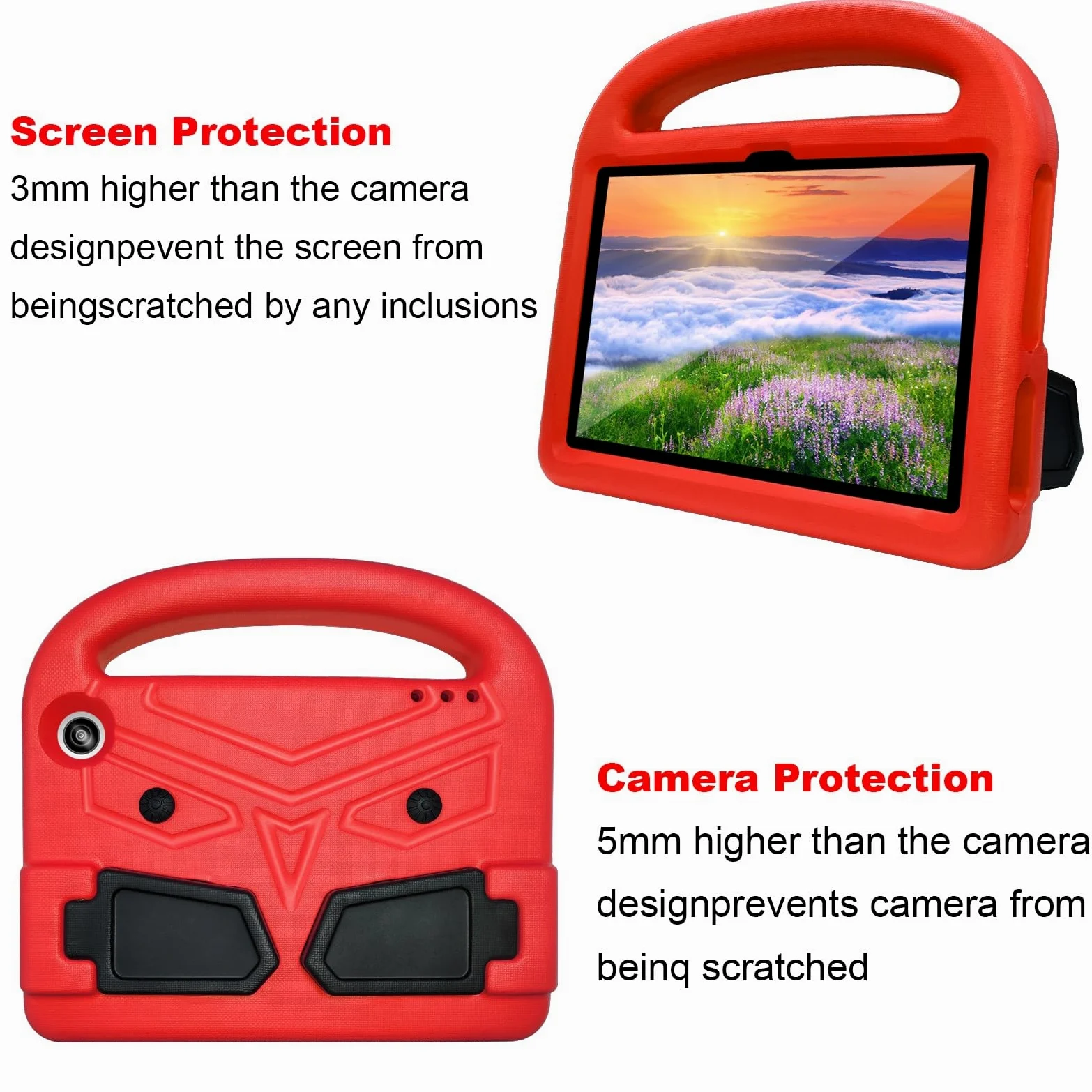 Custodia protettiva per tablet PC compatibile con Kindle Fire 7 di 12a generazione da 7" 2022, custodia per tablet compatibile con bambini, leggera in EVA antiurto a prova di caduta, con manico e