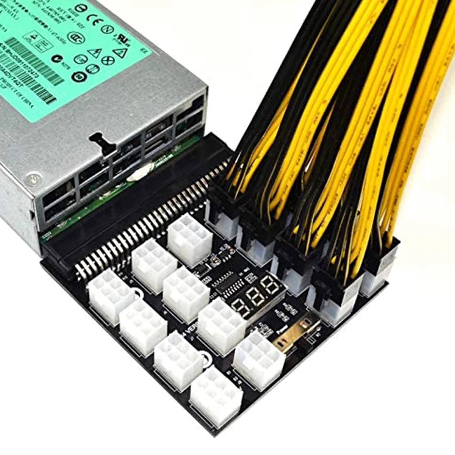 Adattatore di alimentazione PCI-E 12 V 12/17 x 6 pin per server HP 1200 W 750 W PSU Server GPU BTC Mining (17 x 6 pin)