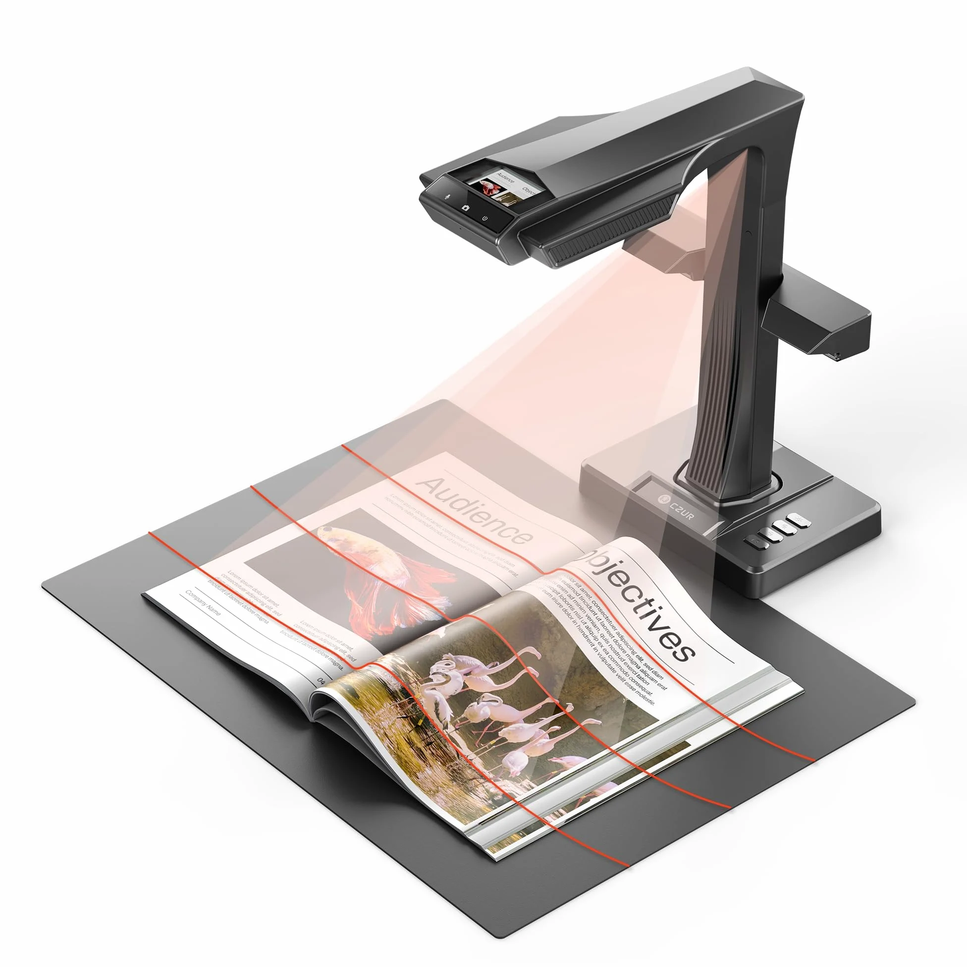 CZUR ET18 Pro Scanner per Libri Professionali, 18MP HD Telecamera Scanner per Documento con OCR, Converte i Documenti in PDF, Word, Tiff, Excel, compatibile con Windows macOS