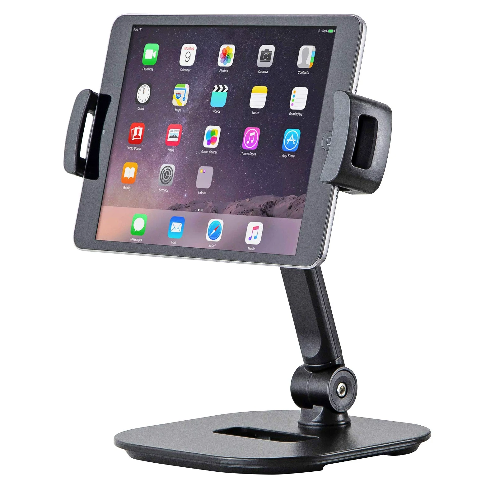 K&M 19800 - Supporto da tavolo per smartphone e tablet PC, con panno in microfibra keepdrum