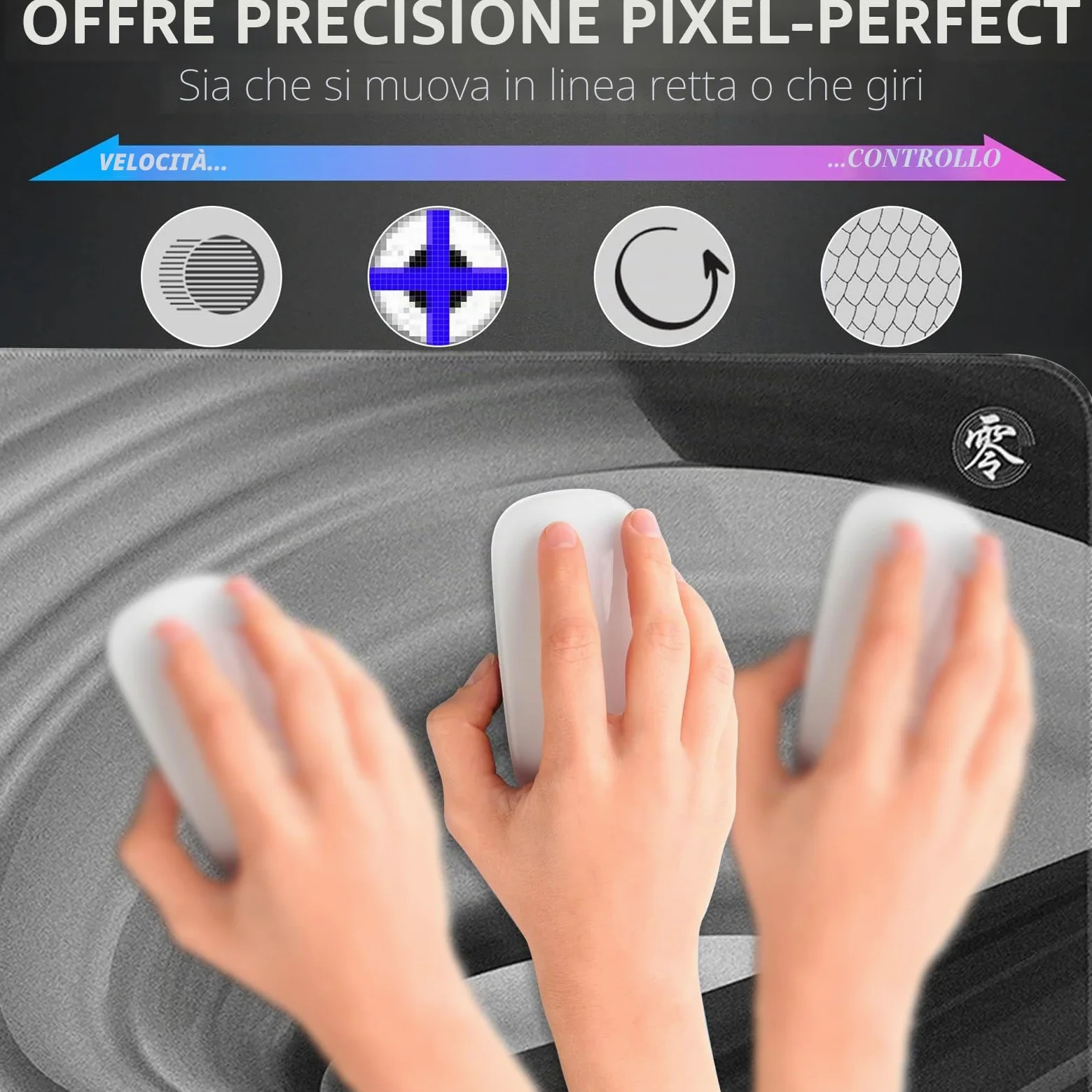 X-Raypad Aqua Control ZERO AC0 Gaming Mouse Pad, Tappetino per mouse ad altissima precisione con perfetta velocità e capacità di controllo (AC0 nero, 500 x 500 x 4 mm)