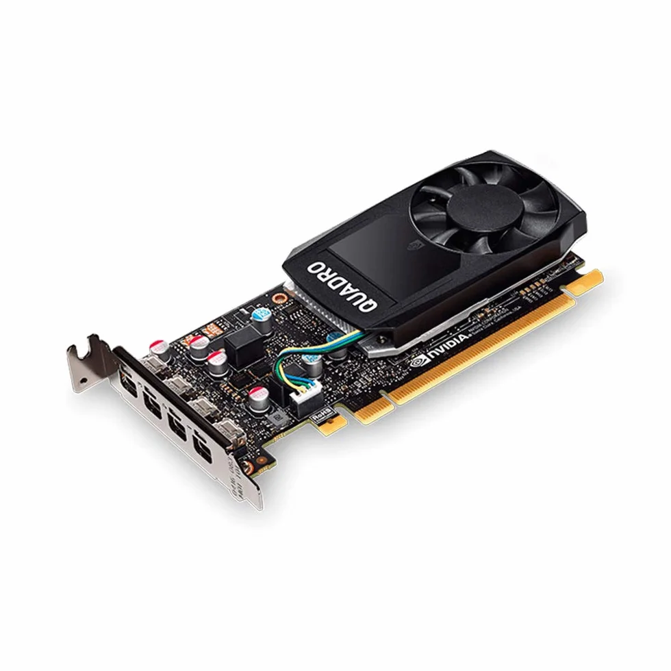 Nvidia Quadro P1000 Scheda grafica professionale PCIe Express 4 GB GDDR5 4X Mini DisplayPort Low & High Profile - Nero - Include 8 cavi di visualizzazione - Nuova scheda OEM normale in scatola