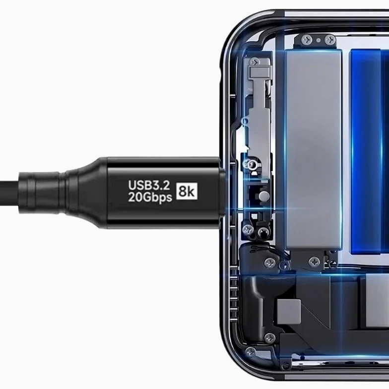 Cavo USB C a C PD da 100 W ricarica rapida*/ing 8K Cavo di uscita video ad alta velocità trasferimento dati Dual Type C (1,5 m)