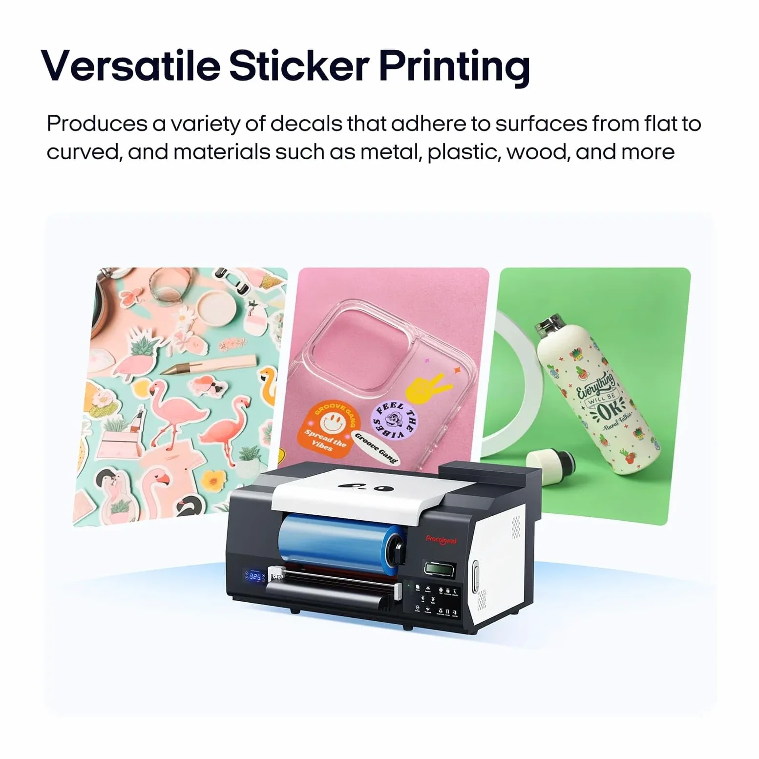 Procolored VF13Pro Stampante UV DTF 2 in 1 per Stampa e Laminazione di Adesivi, Doppia Testina XP600, Stampante UV Compatta per Trasferimenti su Tazze, Vetro, Metallo, Legno e Plastica