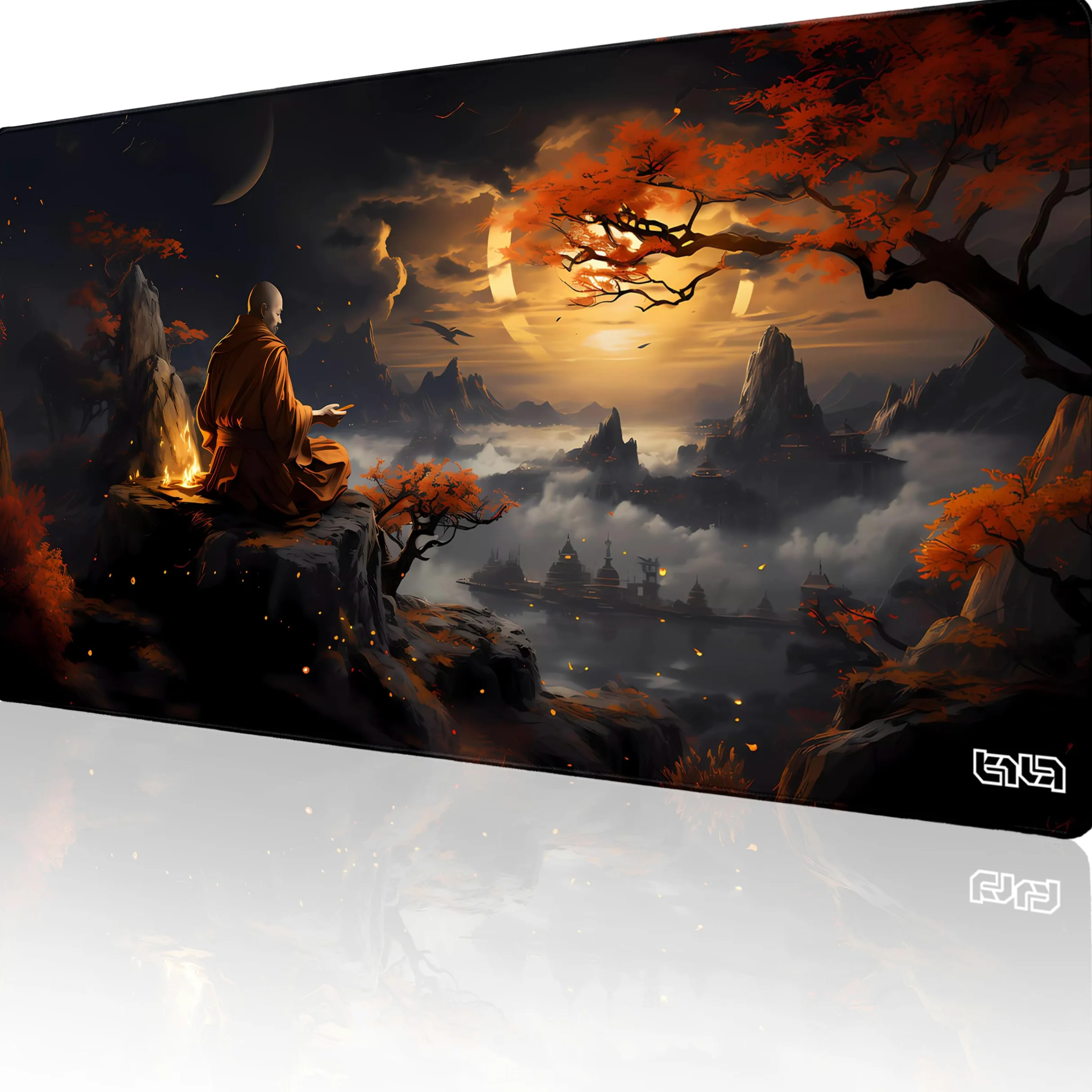 Tilt Tappetino Mouse XXL 100x50 cm | Antiscivolo Sottomano Scrivania | Impermeabile Tappetino Mouse Gaming | Accessori Scrivania Ufficio e PC | Tappetino Scrivania Grande (Monk's Zen)