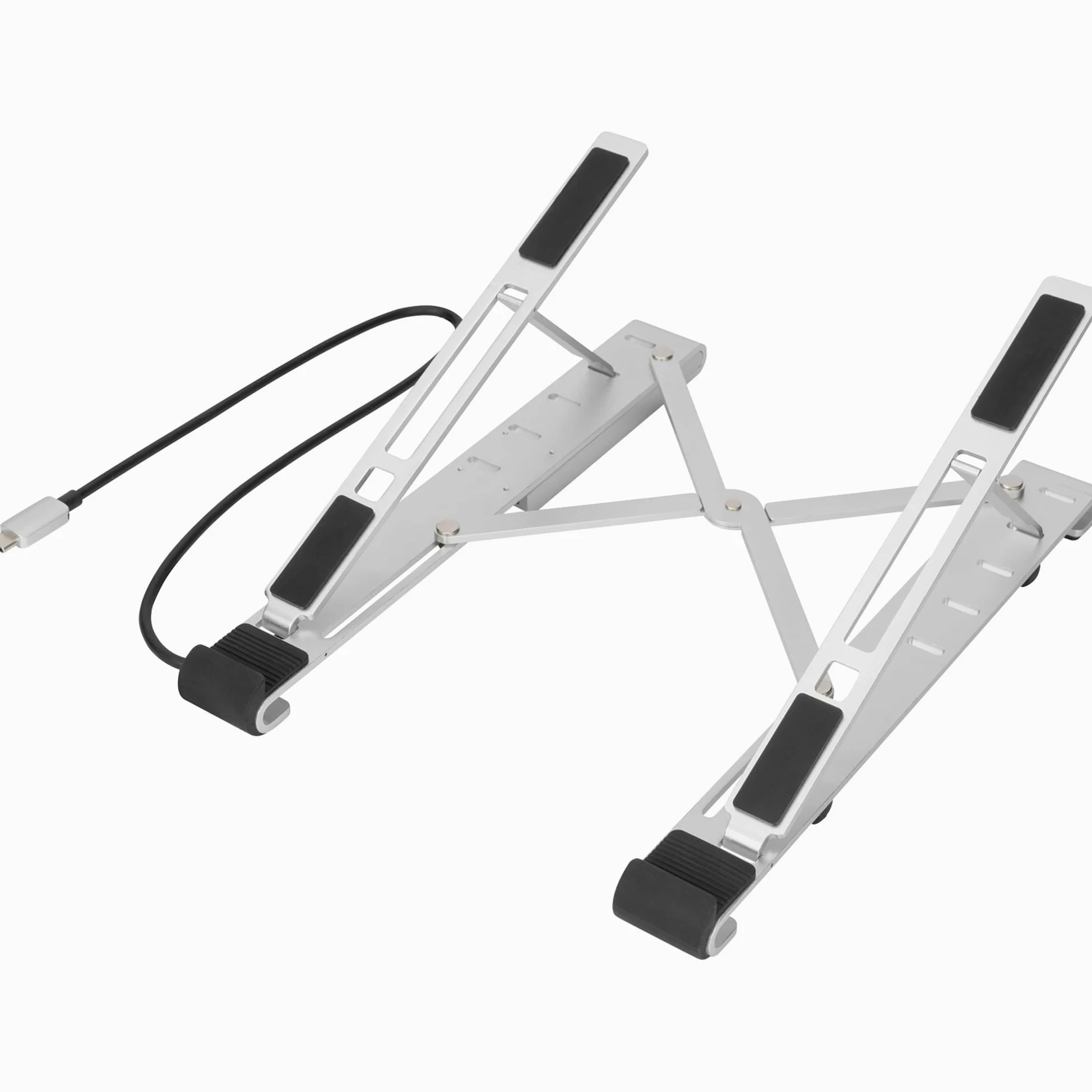 DIGITUS supporto per notebook con hub USB-C integrato - per laptop da 10-17" - angolo di inclinazione regolabile - 4x porte USB-A 3.2 Gen1-1x porta USB-C 3.2 Gen1-5 Gbit/s - Power Delivery 3.0