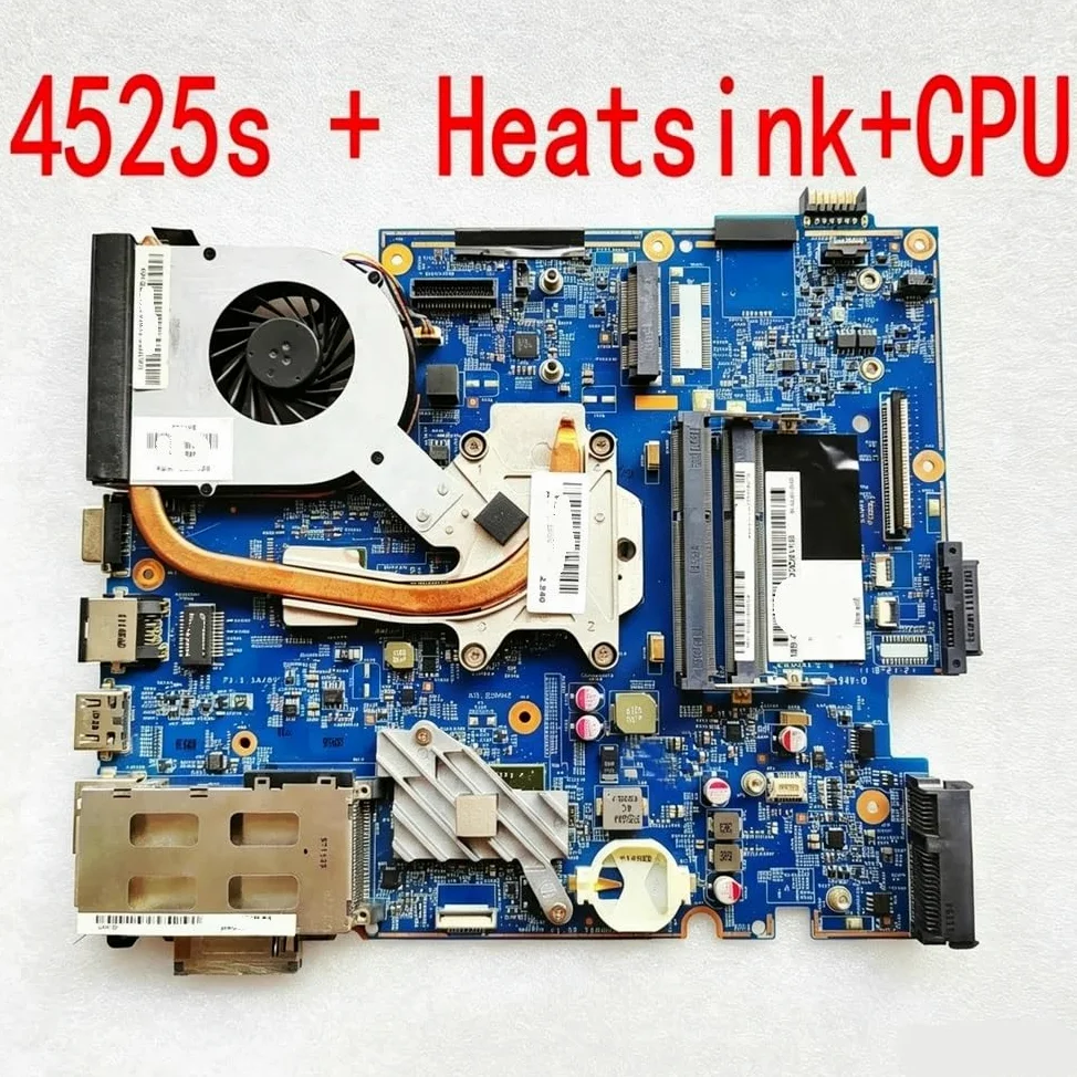Scheda Madre Del Portatile Adatto for HP ProBook 4525s 613213-001 | 613211-001 Notebook 48.4GJ02.011+CPU+Dissipatore di calore = 613212-001 622587-001