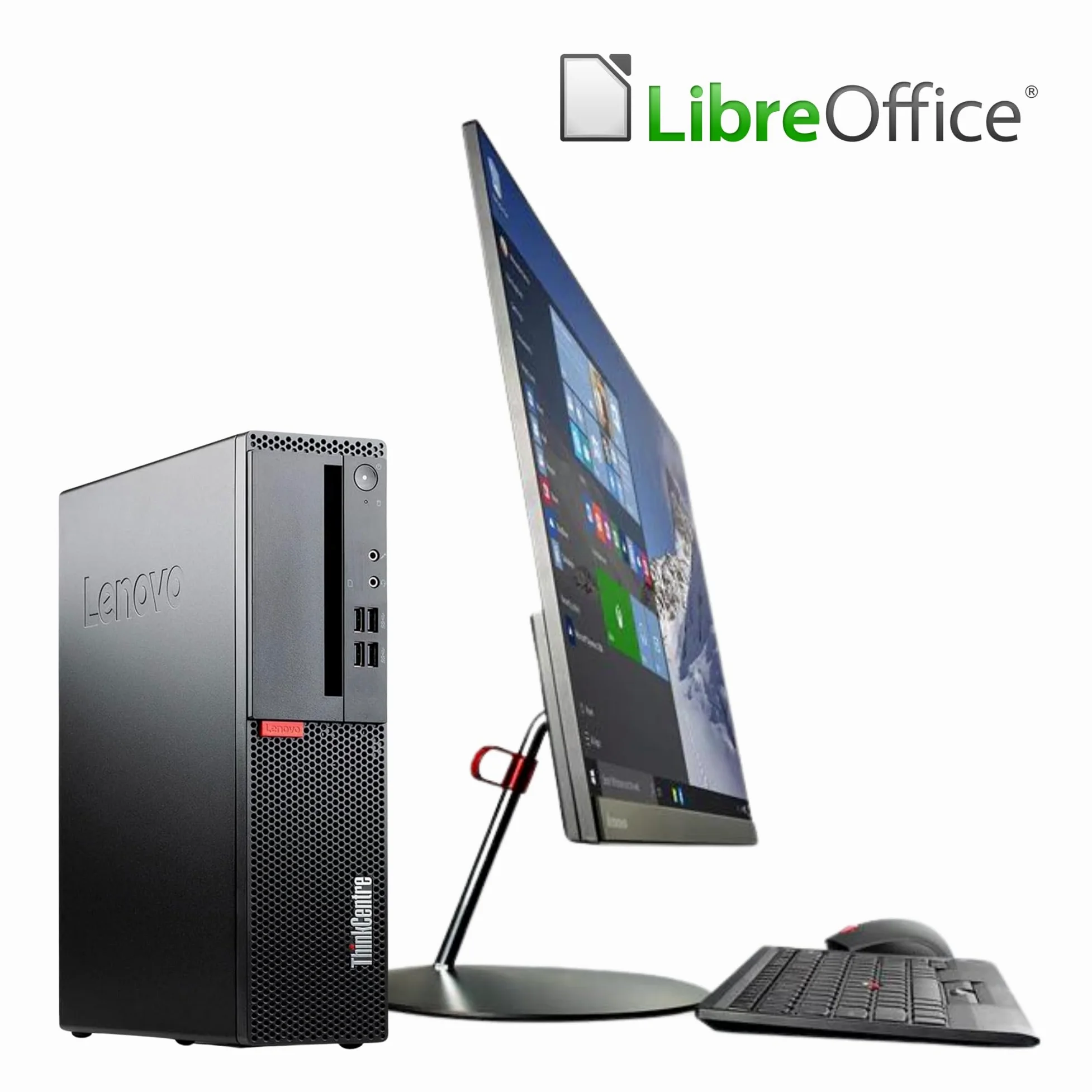 Lenovo ThinkCentre SFF, Pc Desktop Pronto all'uso, Intel i5-6500 4 Core 3.20 GHz, Ram 8Gb SSD 256Gb, Computer Pc Fisso con Libre Office (Ricondizionato)
