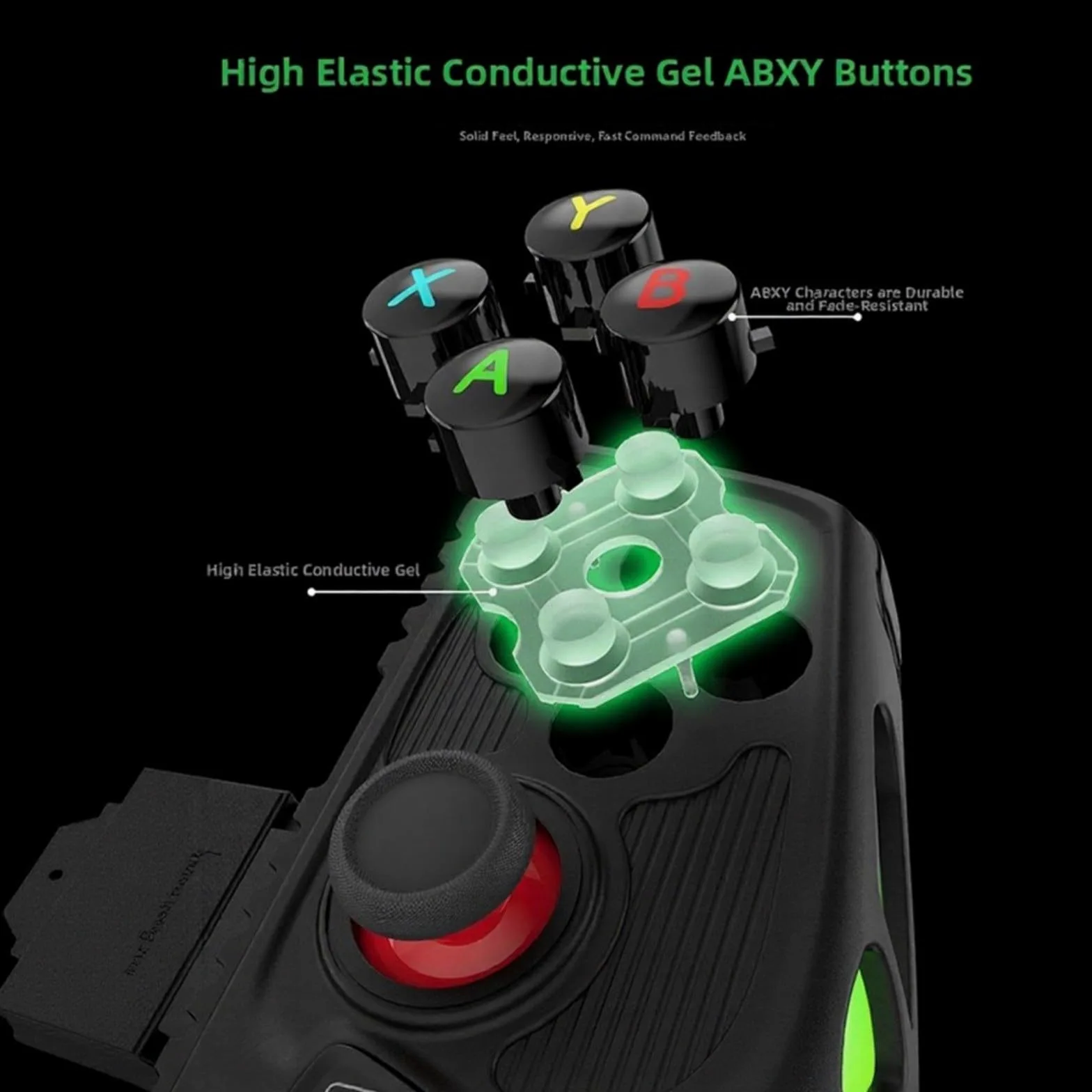 Controller di gioco mobile con joystick Dual Hall per Android e iOS, design ergonomico in ABS, controllo preciso per Battle Royale, compatto, 21 x 9 x 9 cm, nero