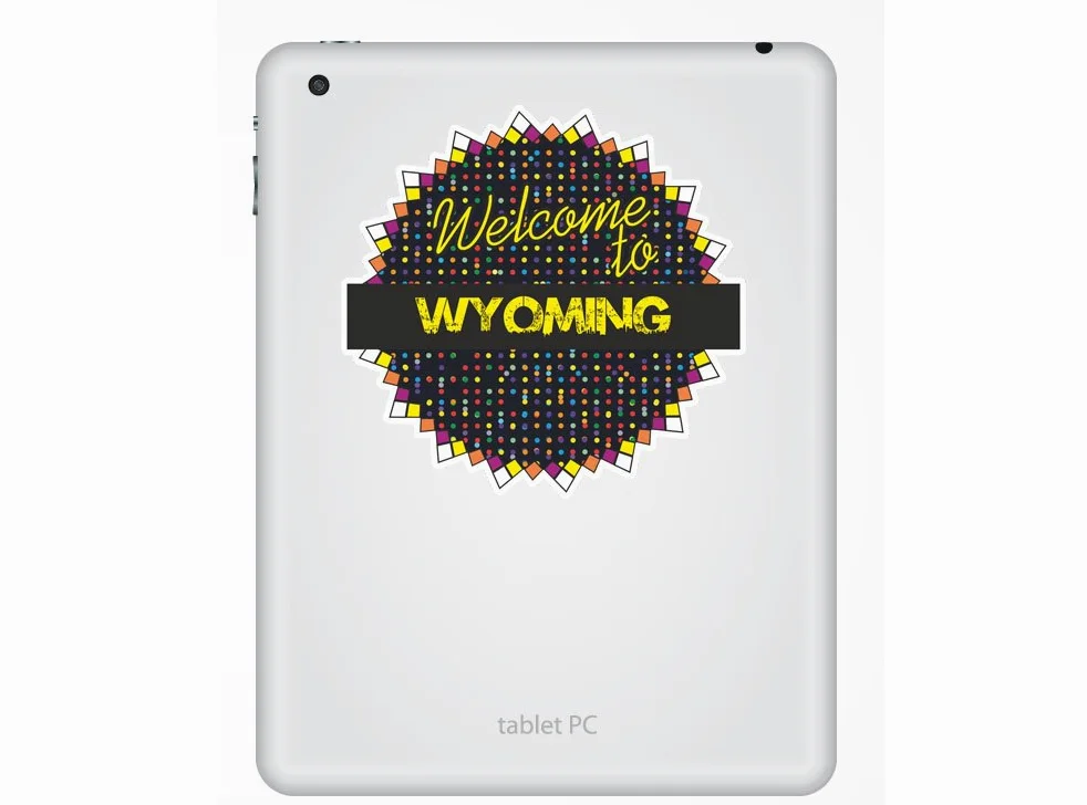 2 x 25cm/250mm Benvenuti al Wyoming Adesivi vinilici bagagli di viaggio #7746