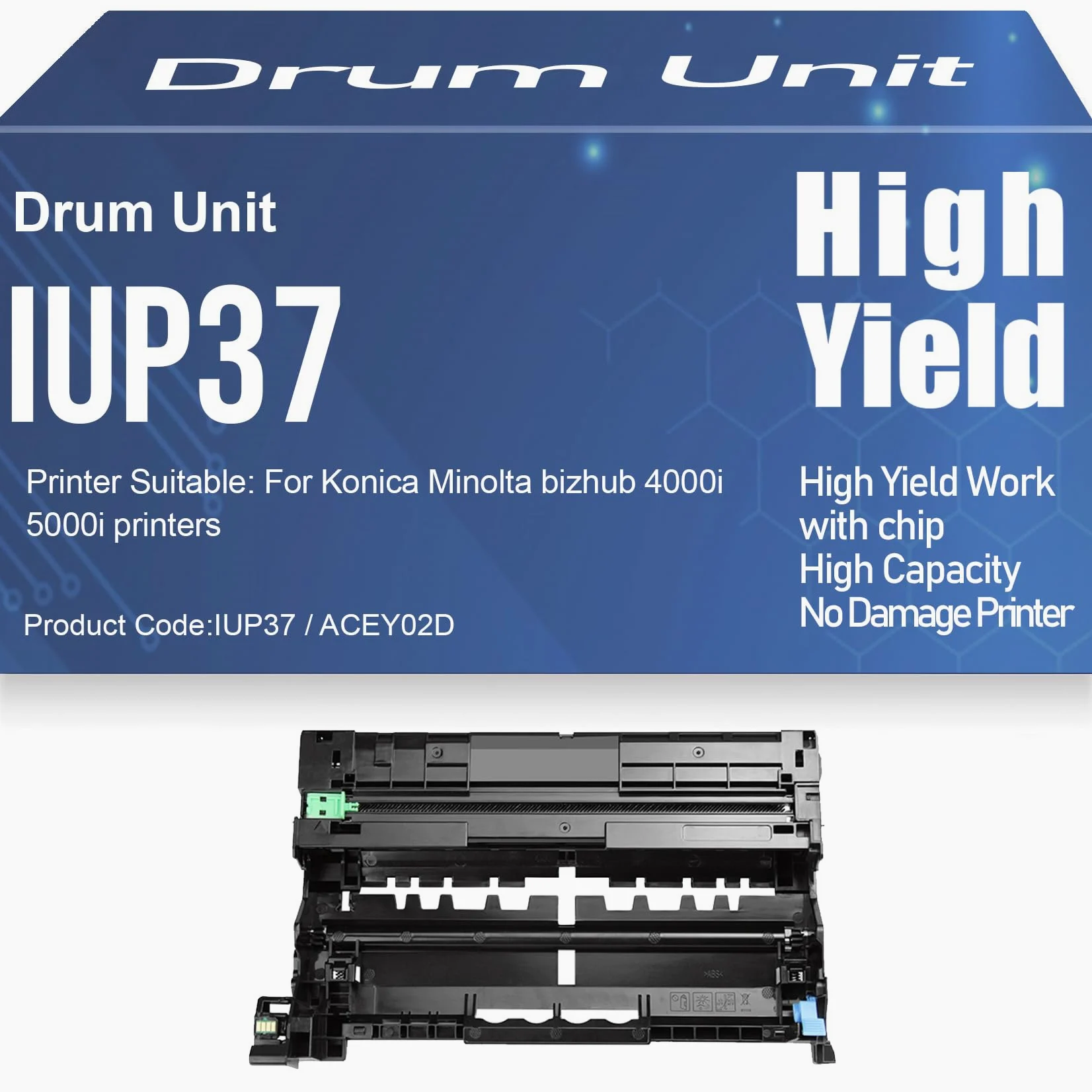 Unità tamburo ACEY02D compatibile con unità di imaging IUP37 per Konica Minolta bizhub 4000i 5000i 50000 Stampanti,1PC-Black