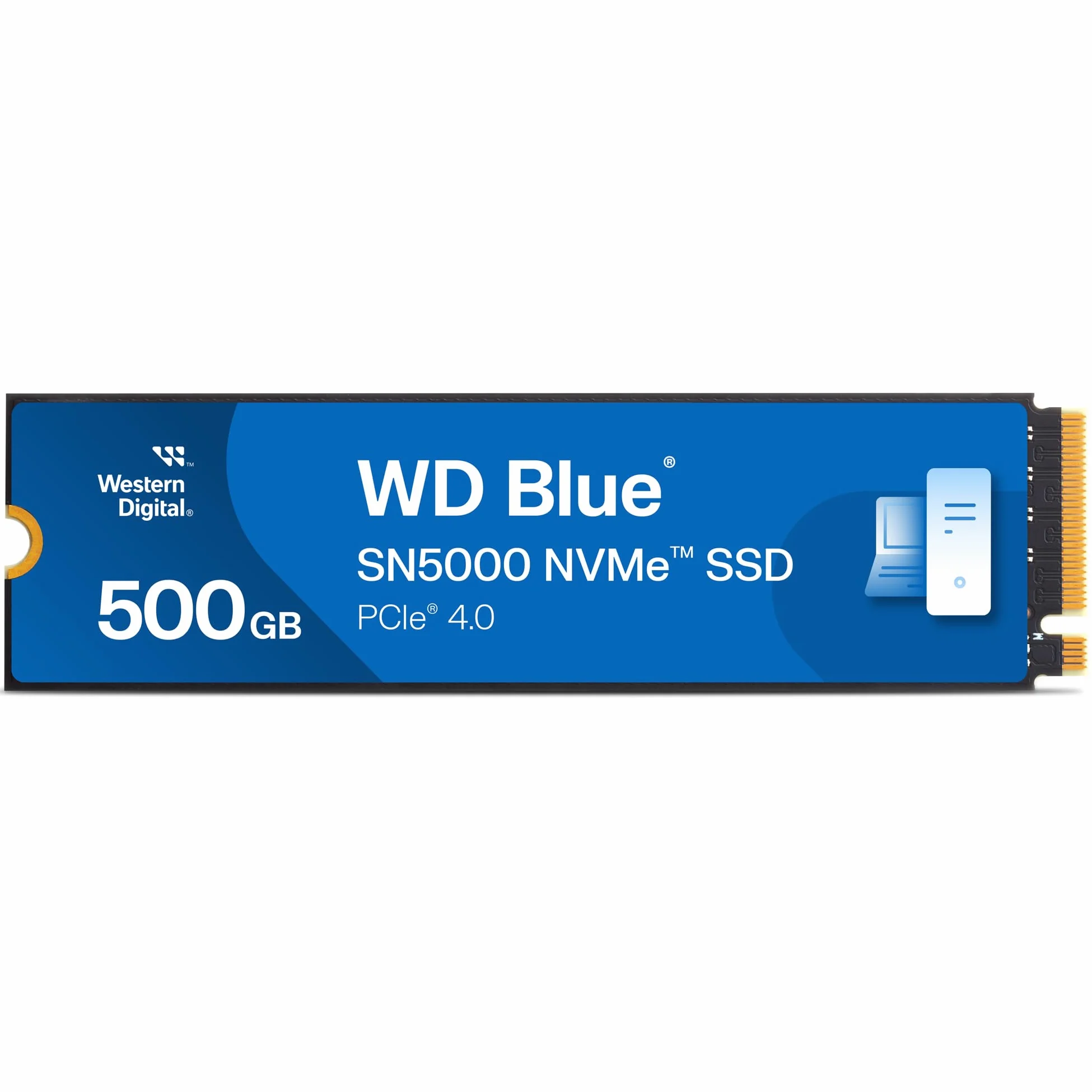 WD Blue SN5000 SSD 500GB, M.2 2280 NVMe SSD Interno, PCIe Gen4, velocità fino a 5000 MB/s, Tecnologia nCache 4.0, Include Acronis True Image per Western Digital, clonazione e migrazione del disco