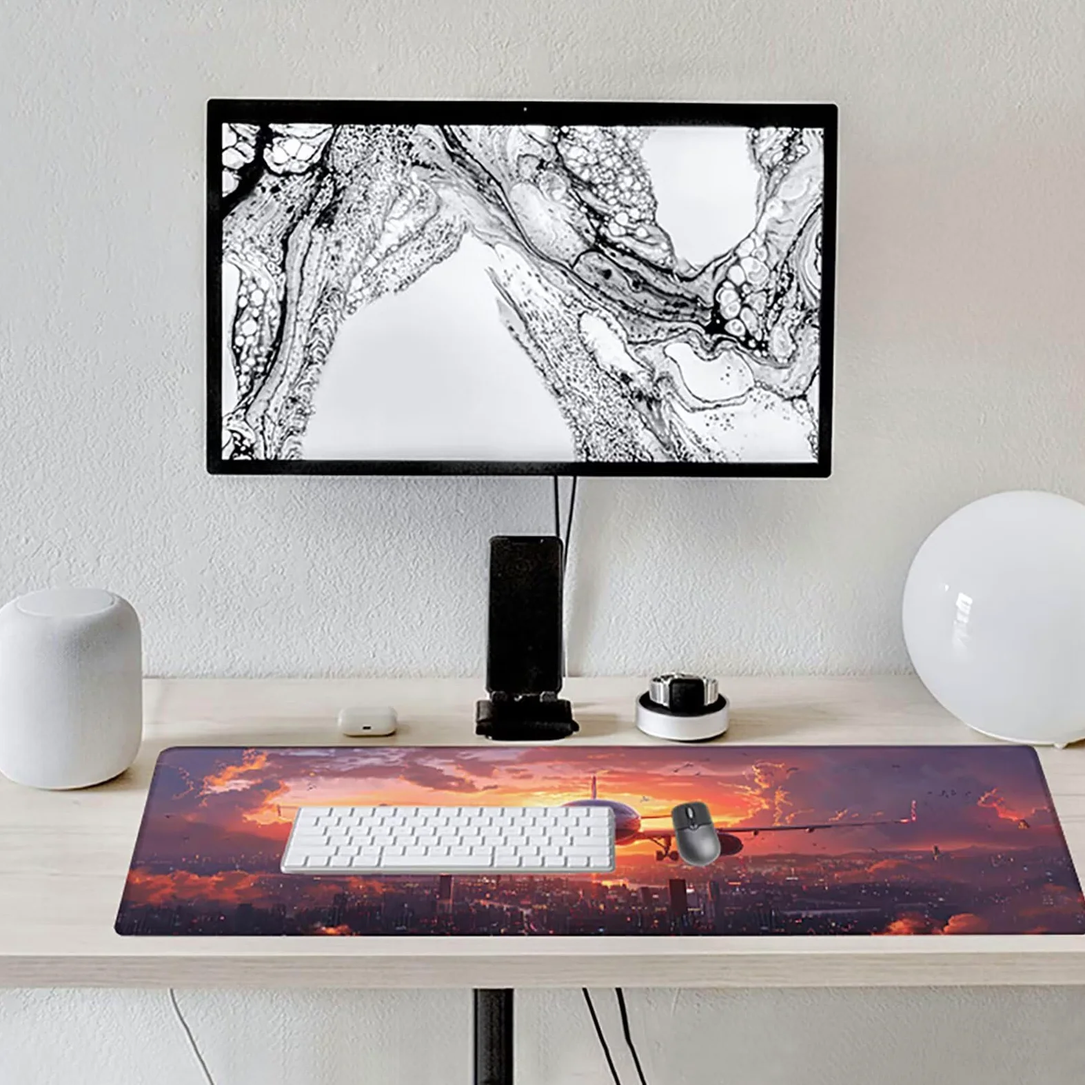 Aereo Tappetino Mouse XXL 1200x600mm Tappetino Mouse Giallo Gomma Antiscivolo Sottomano Scrivania, Migliora Precisione e Velocità Mouse Pad per Ufficio Gaming Accessori Scrivania, Regalo Uomo, H-H