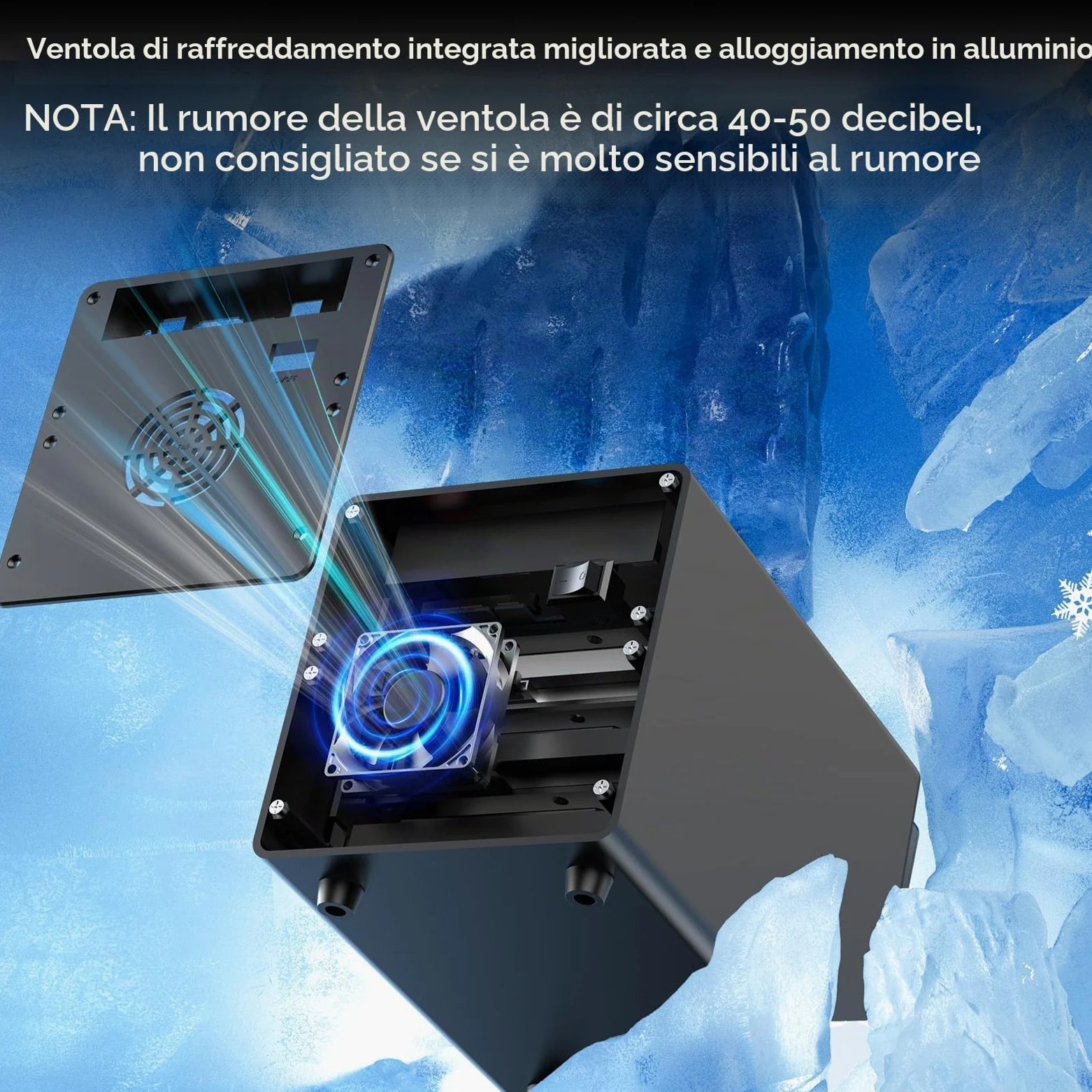 CENMATE Alloggiamento per disco rigido ibrido 3*3.5 HDD+3*M.2 NVMe con ventola per 2.5/3.5" SATA HDD/SSD e M Key/B+M Key 2230/42/60/80/110 M.2 SSD, cavo USB A/C 3.2