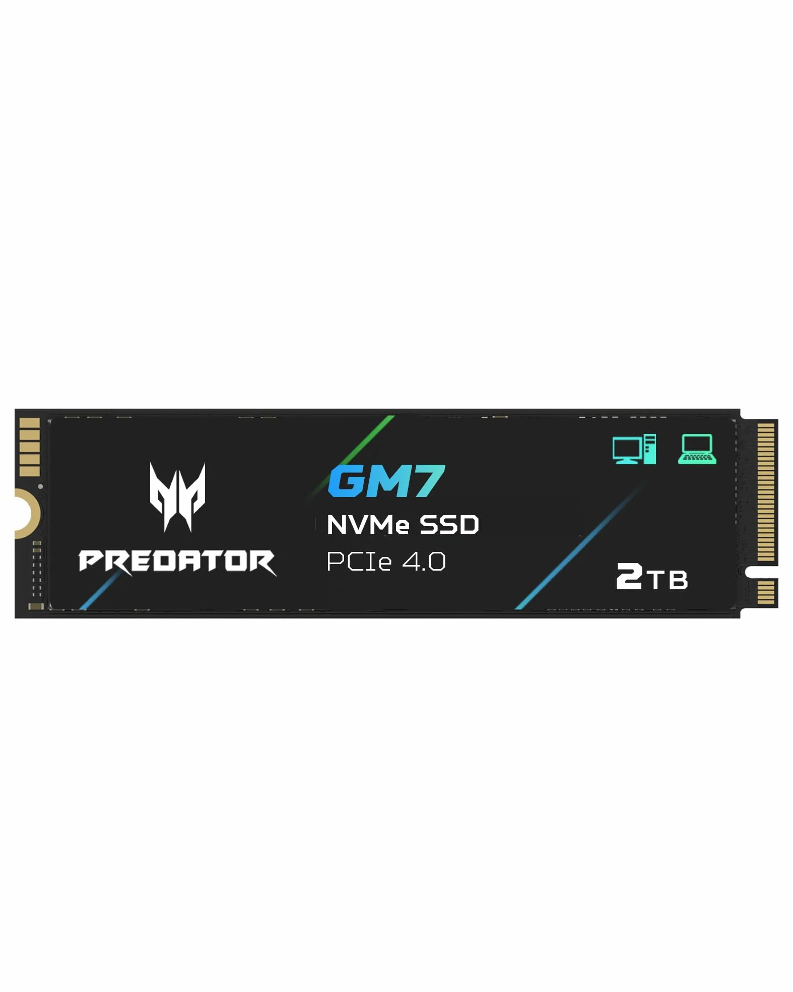 Acer SSD Predator GM7 da 2TB, M.2 2280 PCIe Gen4 x4 NVMe 2.0, Fino a 7400 MB/s, Con Tecnologia HMB+SLC, Unità SSD Interna per PC Portatile, Desktop e PS5
