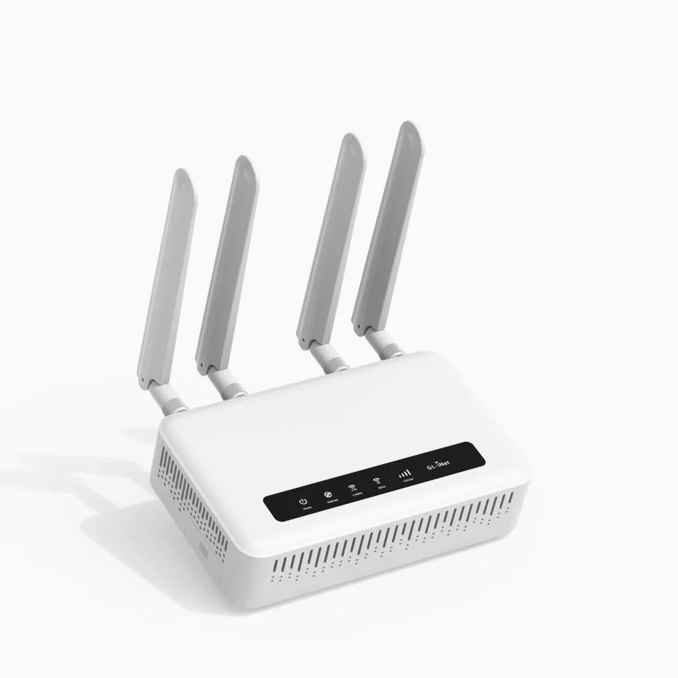 GL-X2000(Spitz Plus) Cellular Gateway 4G LTE Router per casa, aziende, camper, viaggi su strada, CAT 12, router Wifi 6, antenne staccabili, doppia SIM, OpenVPN (solo UE)